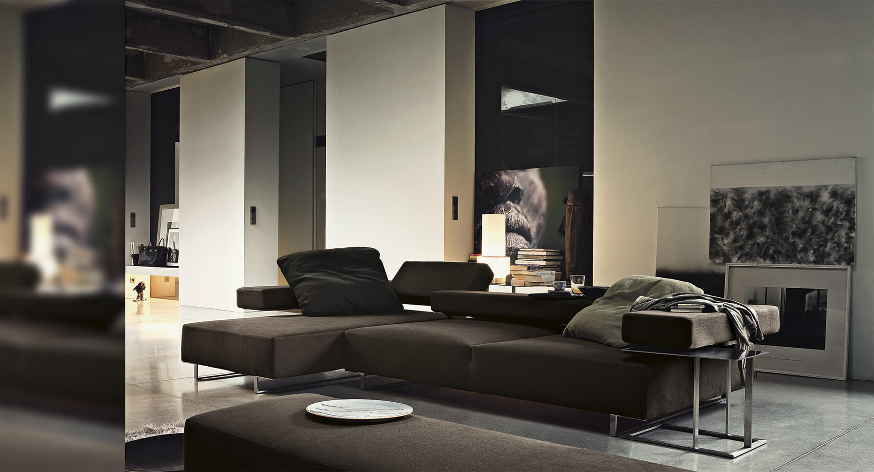 Каркас и наполнение: металл. Современный дизайн Диван Loft — Arketipo, ткань