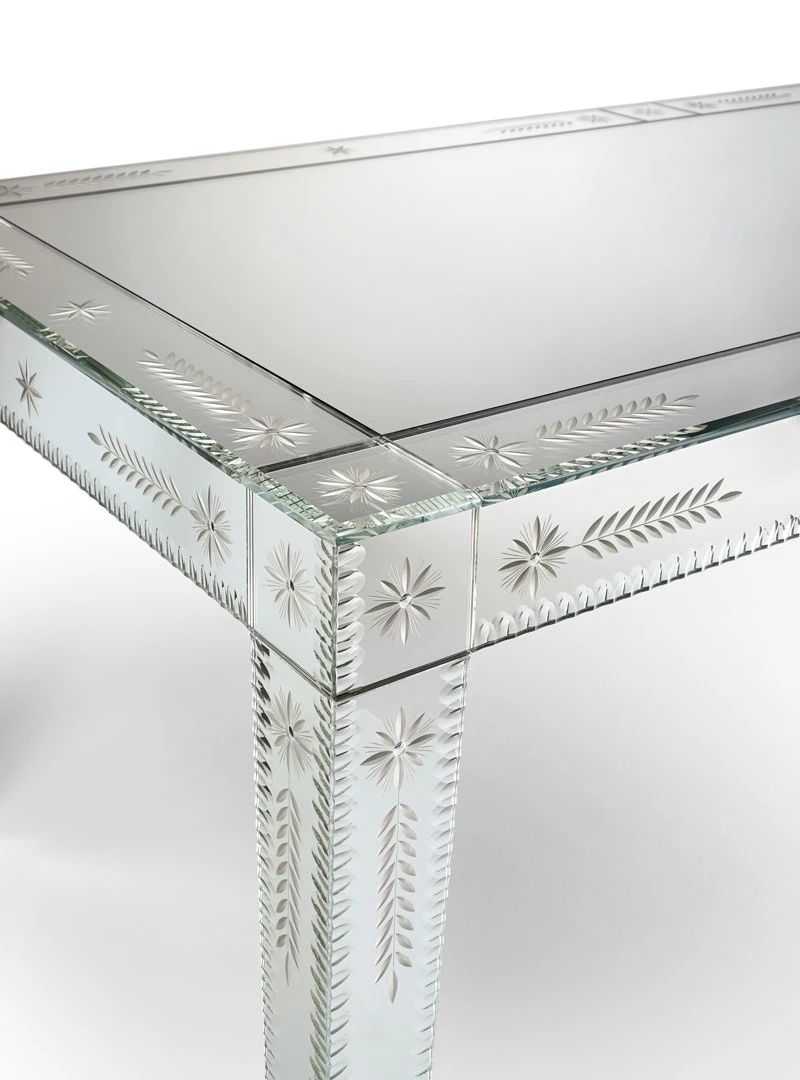 Каркас и наполнение: сталь. Стиль ар-деко Стол Timeless — Arte Veneziana, стекло, фото 2