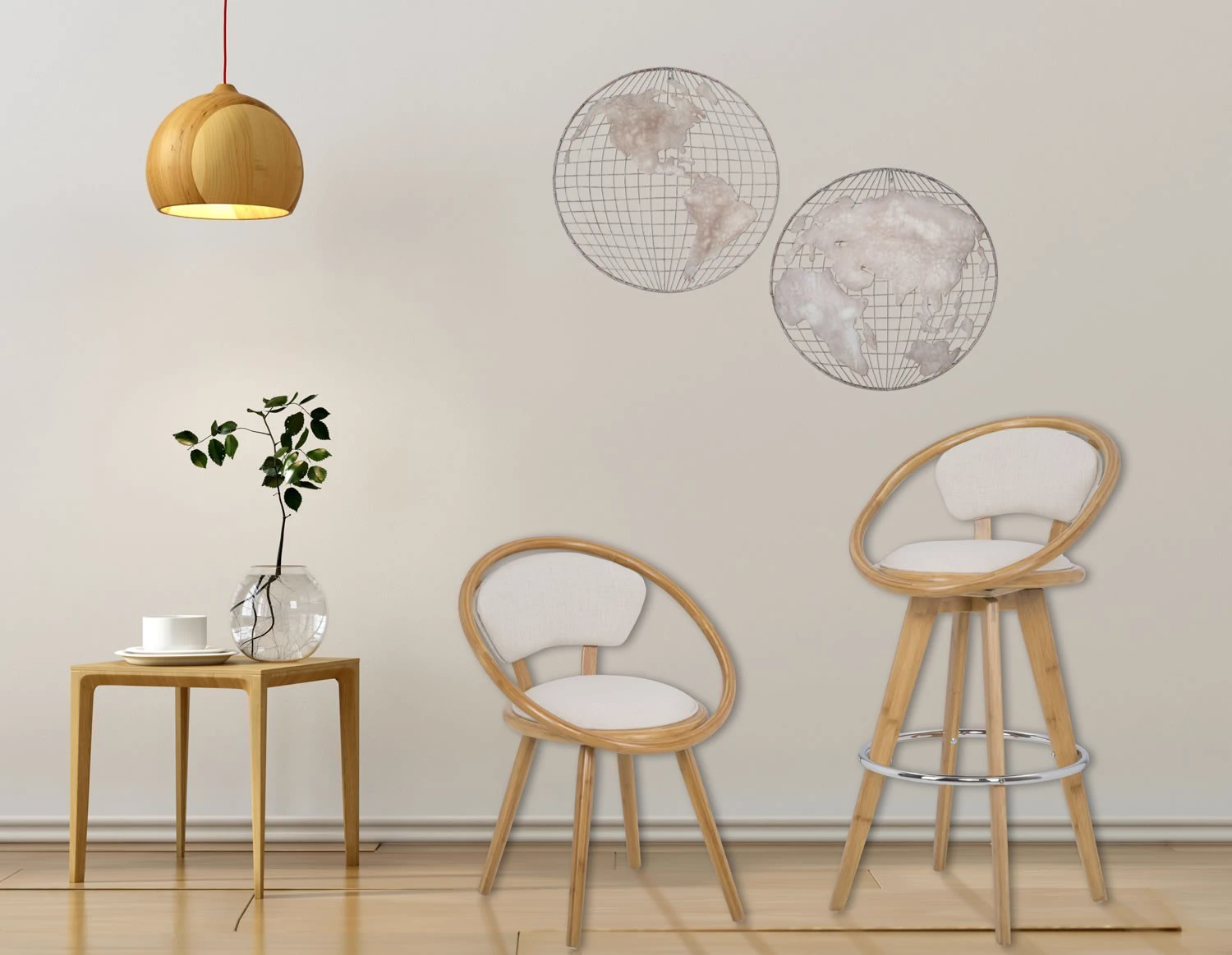 Барный стул Bamboo Globe — Atmosphera, текстиль, фото 5
