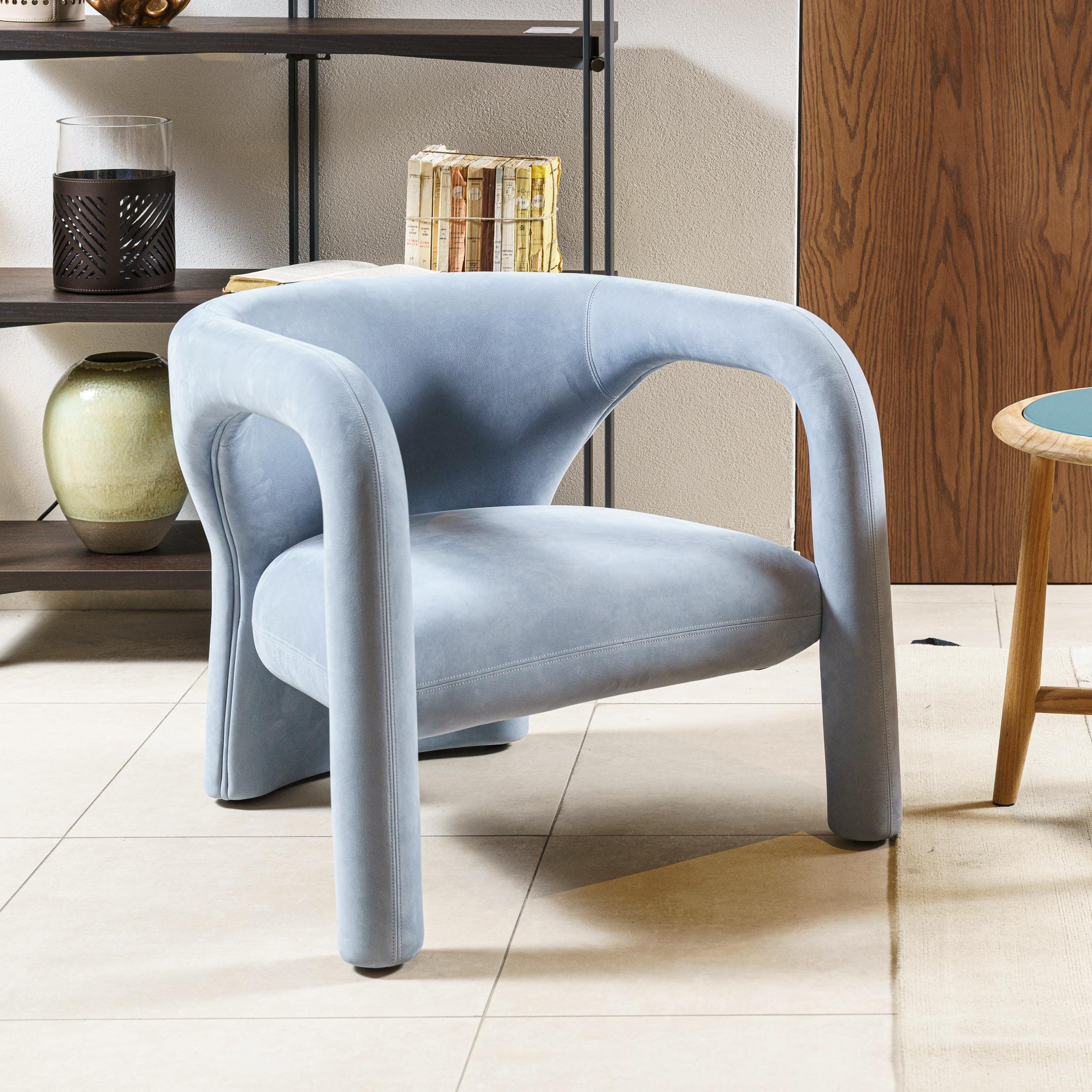 Кресло Aimee Nabuck Light Blue — Baxter, кожа, фото 2