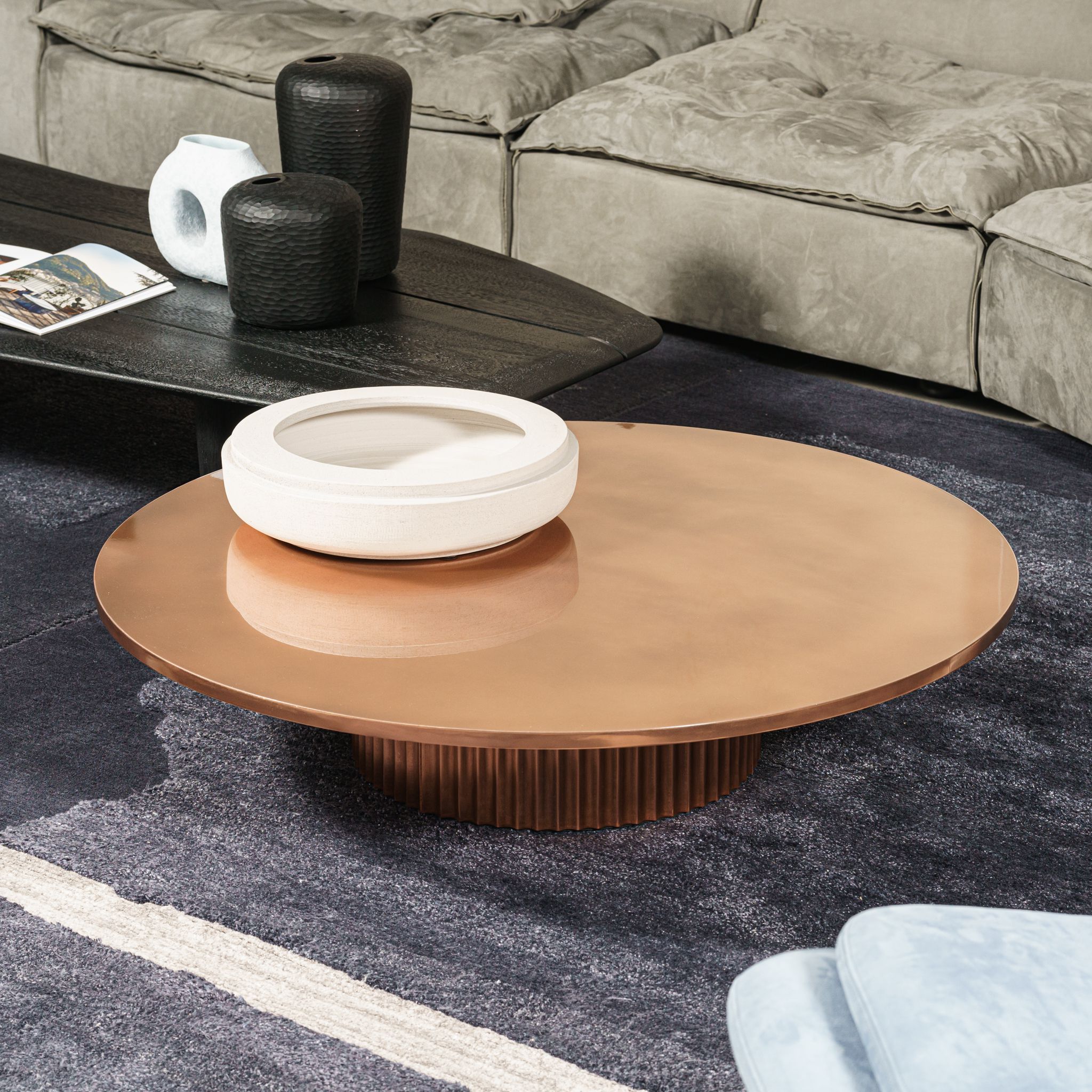 Журнальный столик Allure 110 Copper — Baxter, металл, фото 2