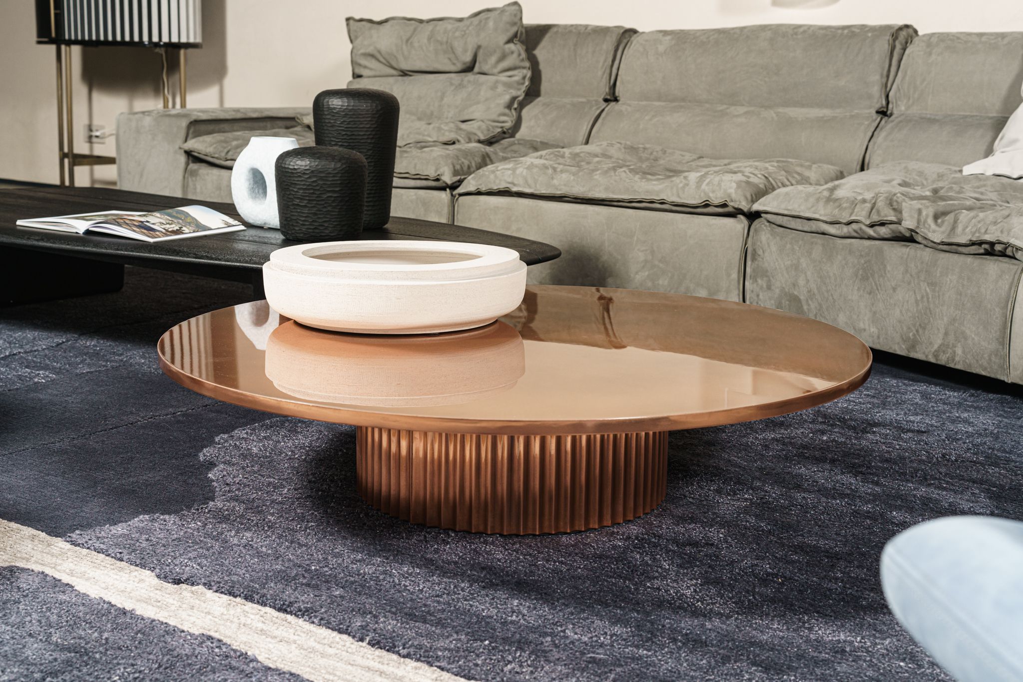 Журнальный столик Allure 110 Copper — Baxter, металл, фото 3