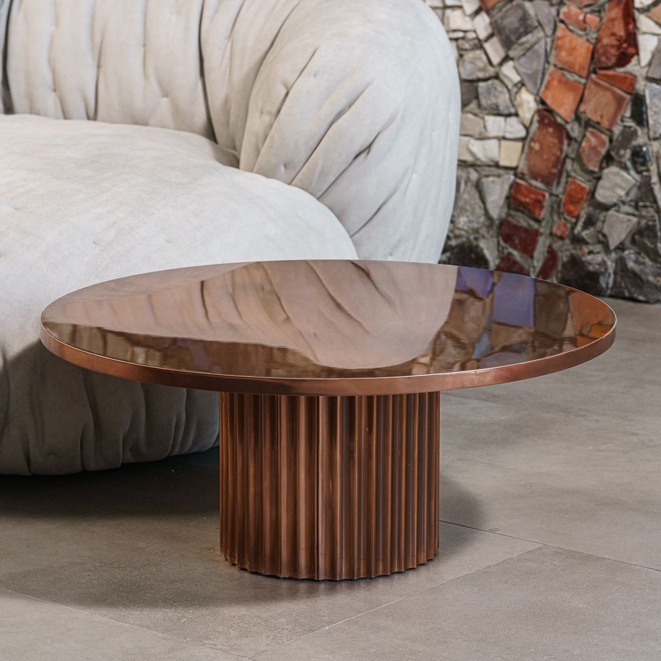 Журнальный столик Allure polished Copper 75 — Baxter, металл, фото 2