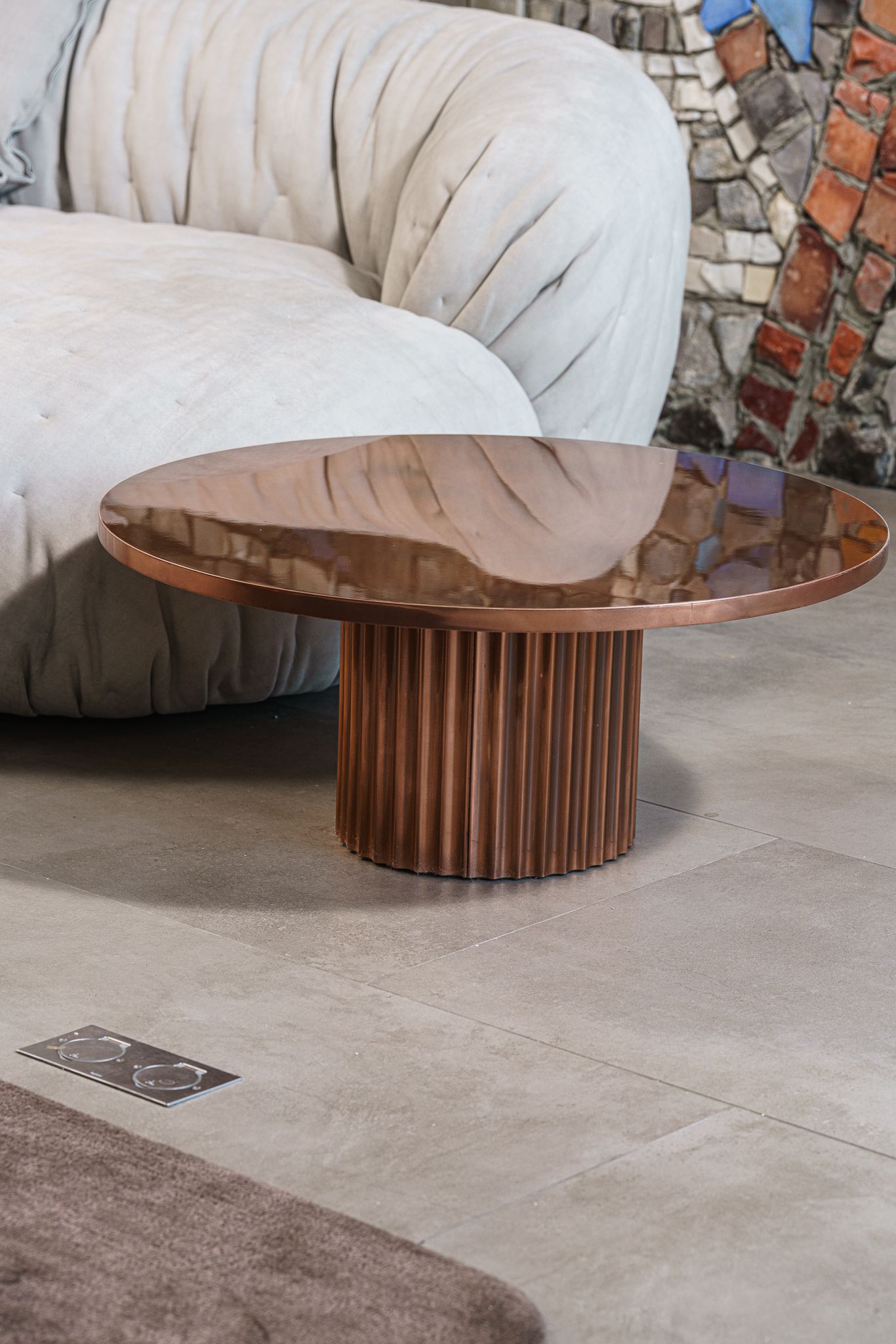 Журнальный столик Allure polished Copper 75 — Baxter, металл, фото 3