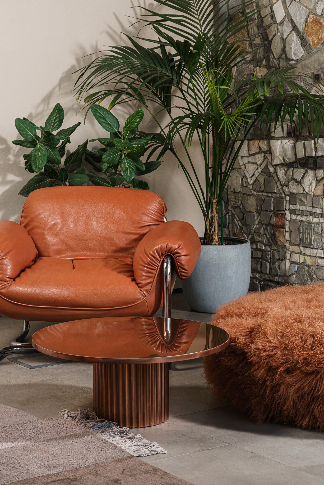 Журнальный столик Allure polished Copper 75 — Baxter, металл, фото 5