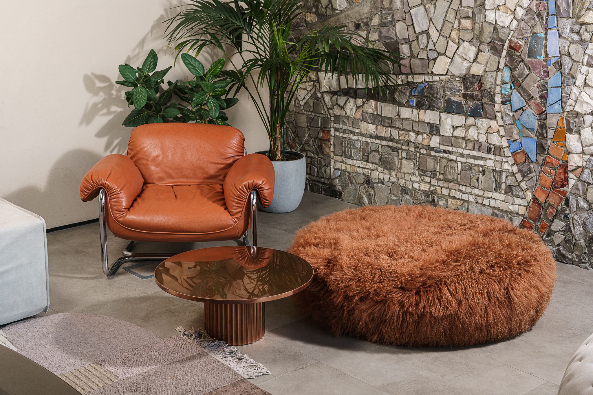 Журнальный столик Allure polished Copper 75 — Baxter, металл, фото 6