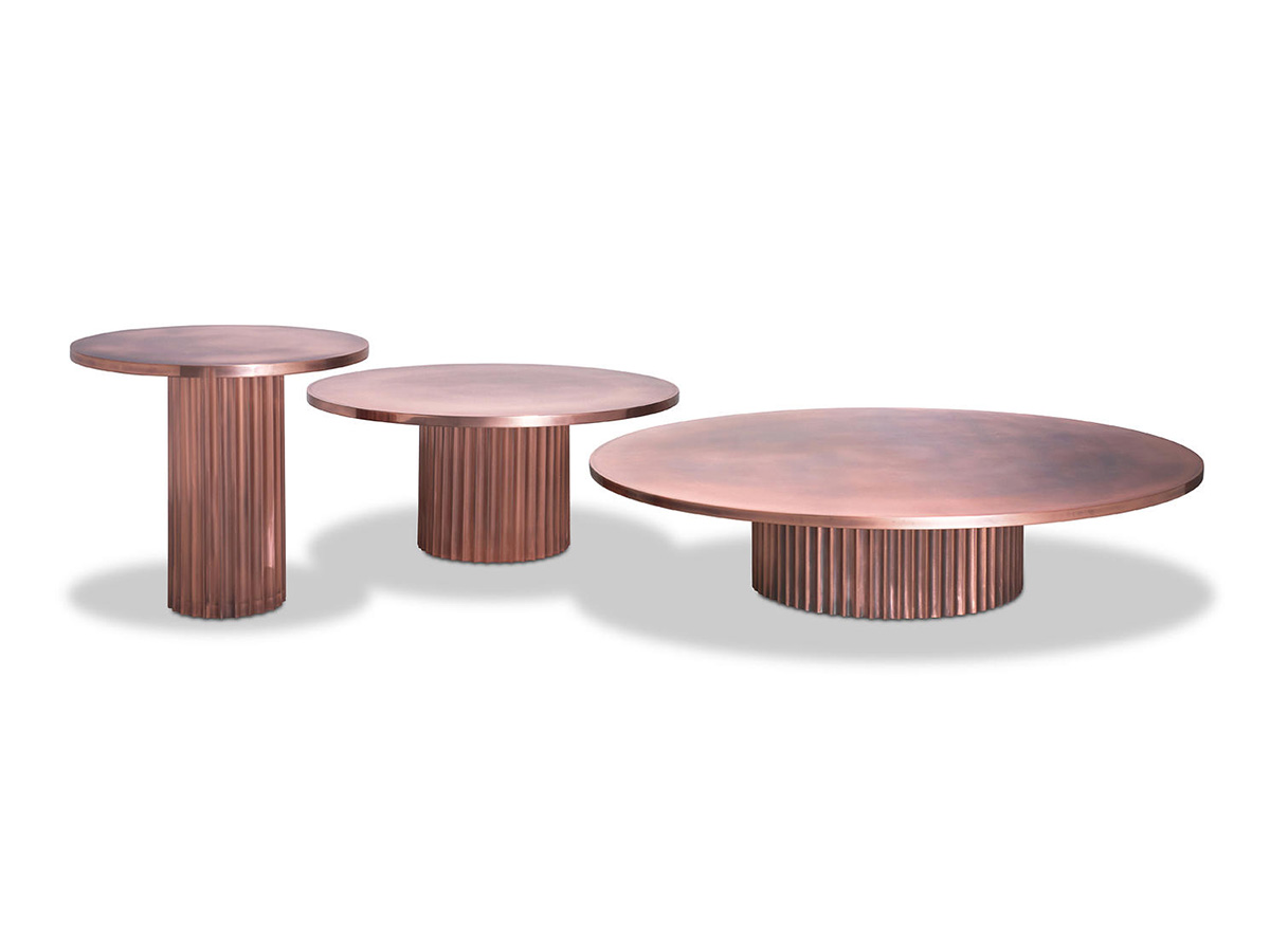 Каркас и наполнение: металл. Современный дизайн Журнальный столик Allure polished Copper 75 — Baxter, металл