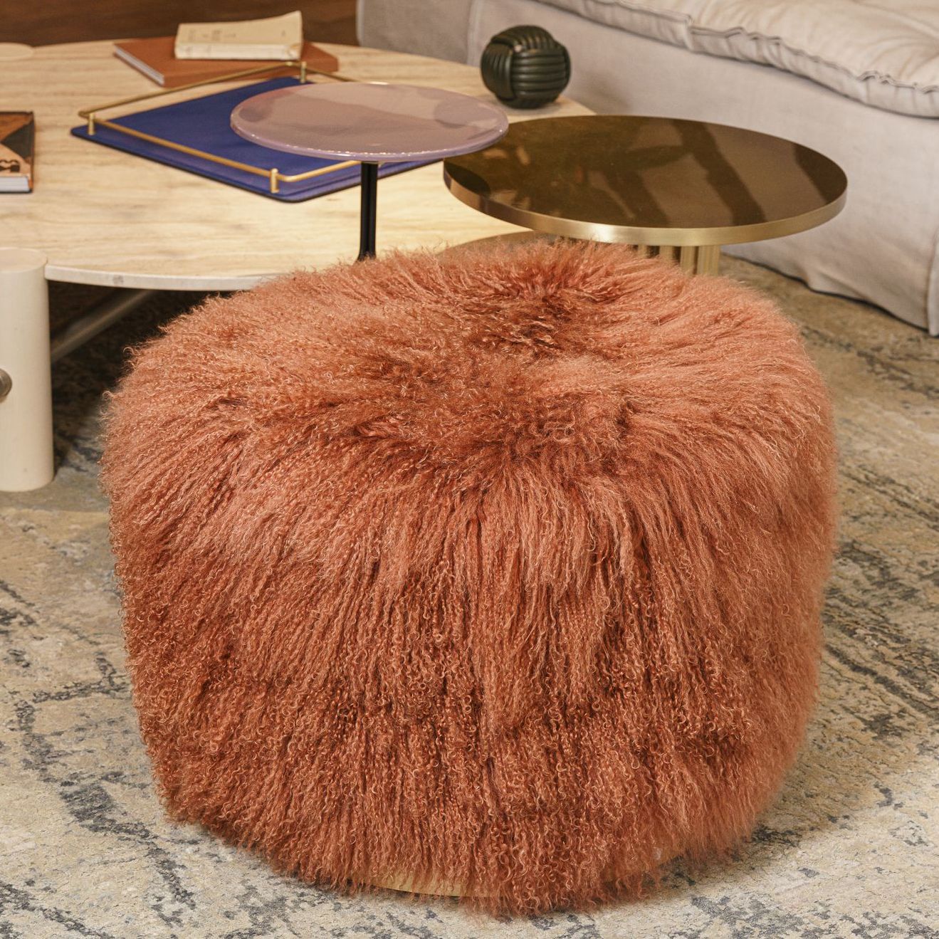 Пуф Anais Oval Kashmir Cuir — Baxter, кожа, фото 2