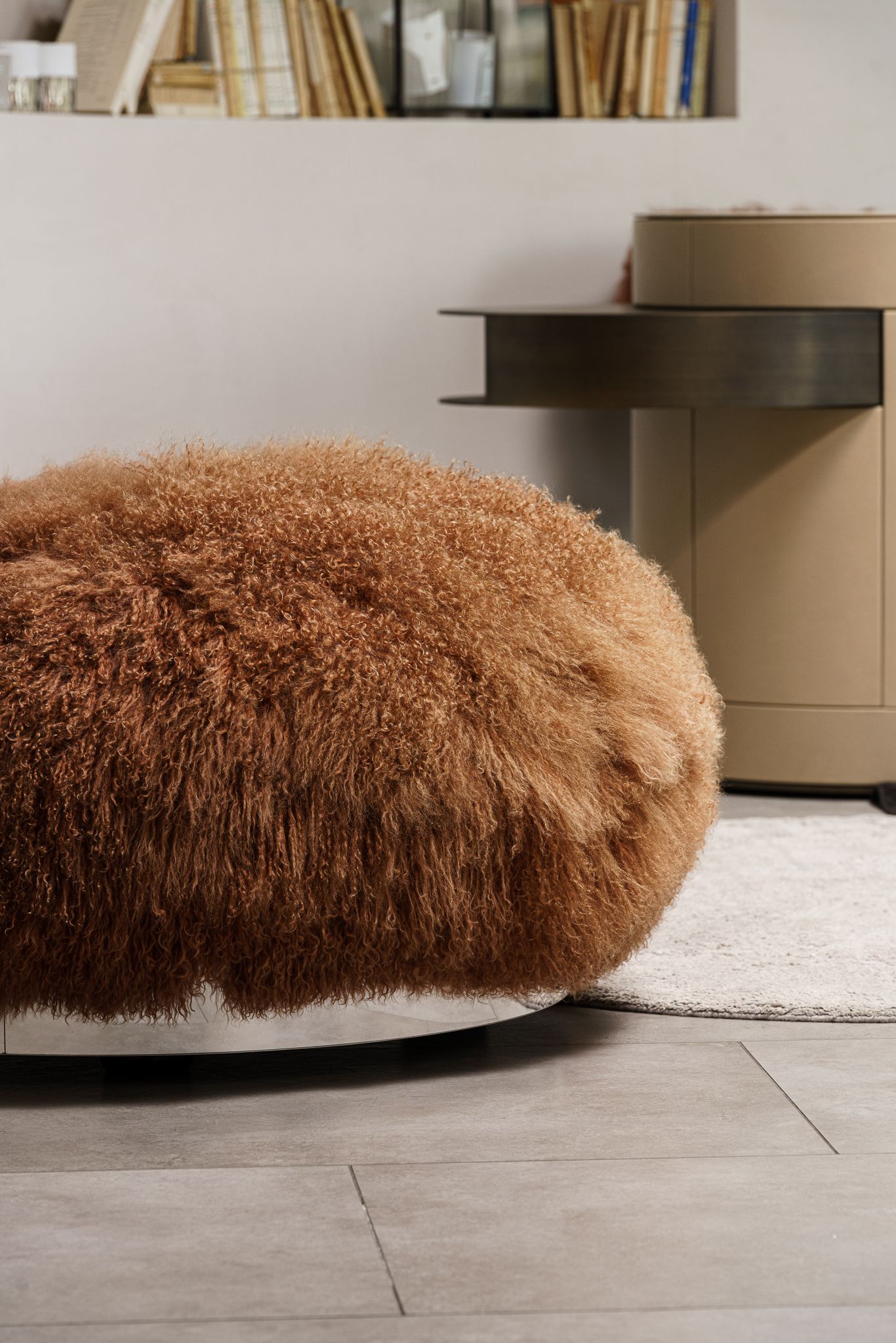 Пуф Aura Mongolia Light Brown — Baxter, кожа, фото 5