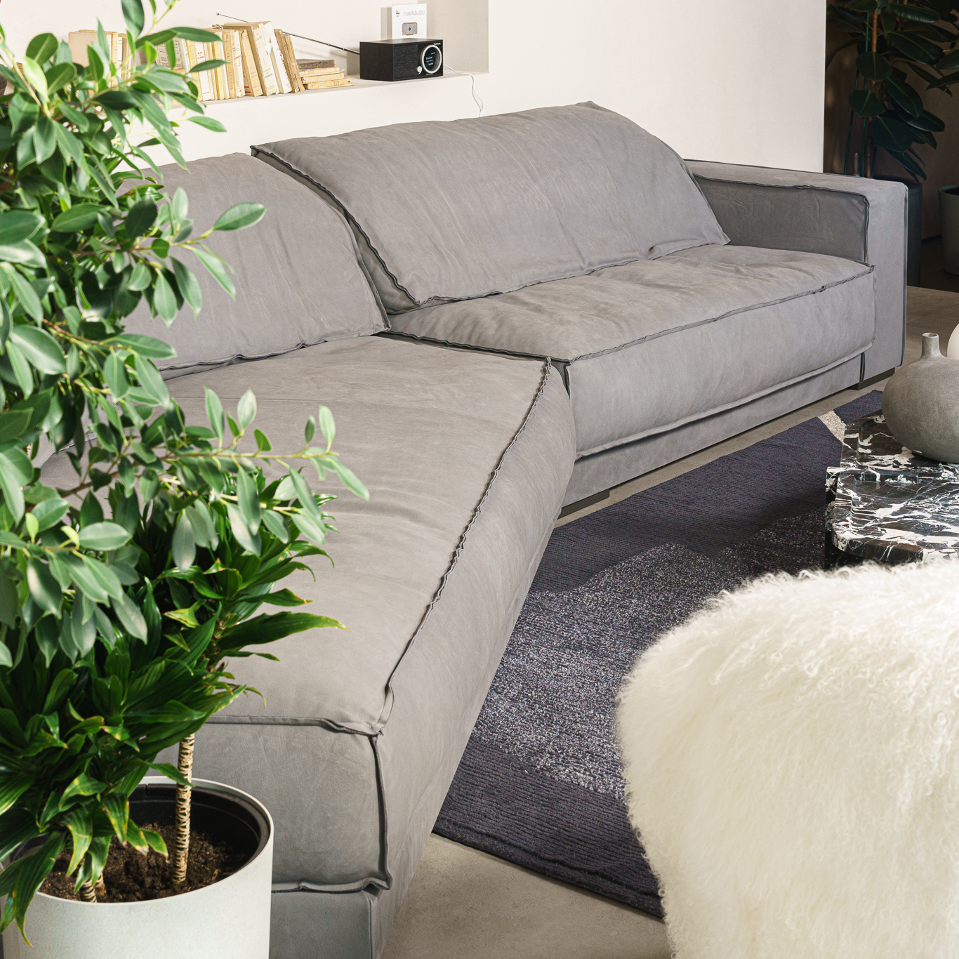 Диван Budapest Nabuck Light Grey — Baxter, нубук, фото 2