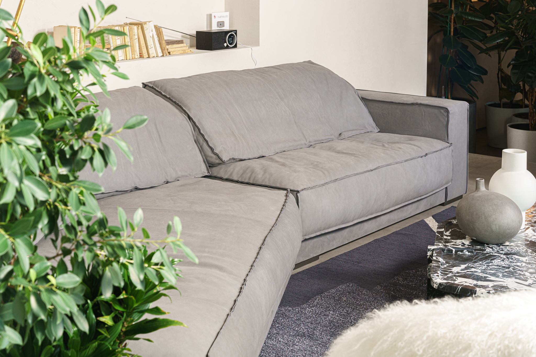 Диван Budapest Nabuck Light Grey — Baxter, нубук, фото 4