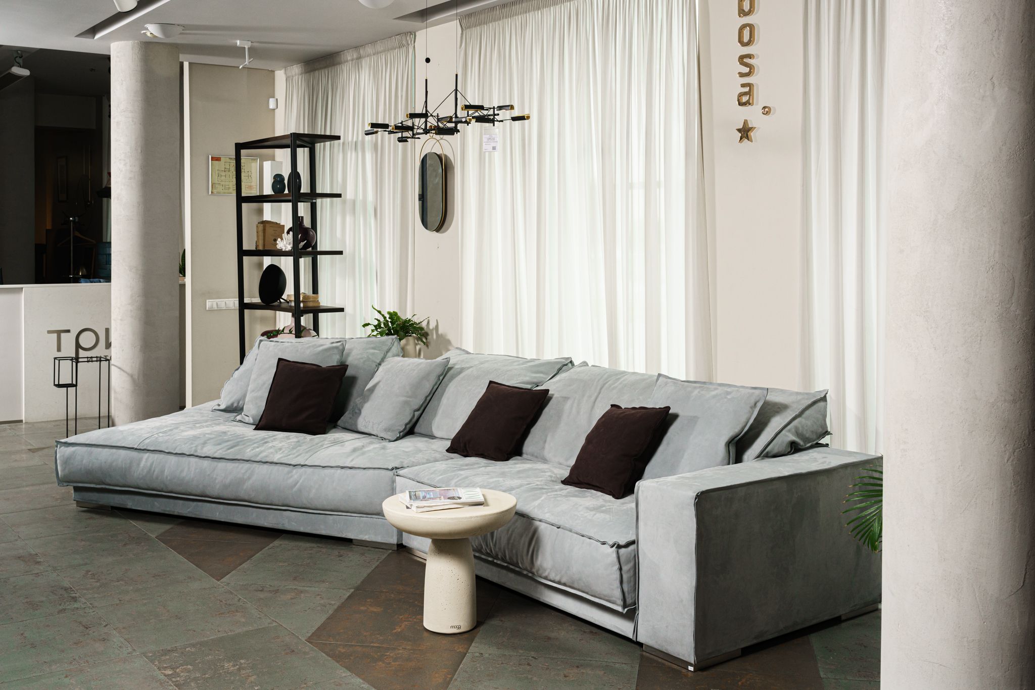 Диван Budapest Soft Kashmir Ciment — Baxter, кожа, фото 4