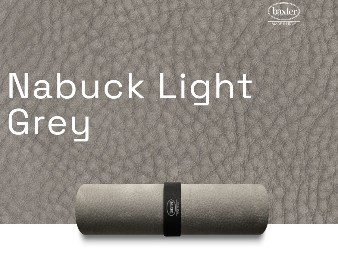 Двухмодульный диван Budapest Soft Nabuck Light Grey — Baxter, кожа