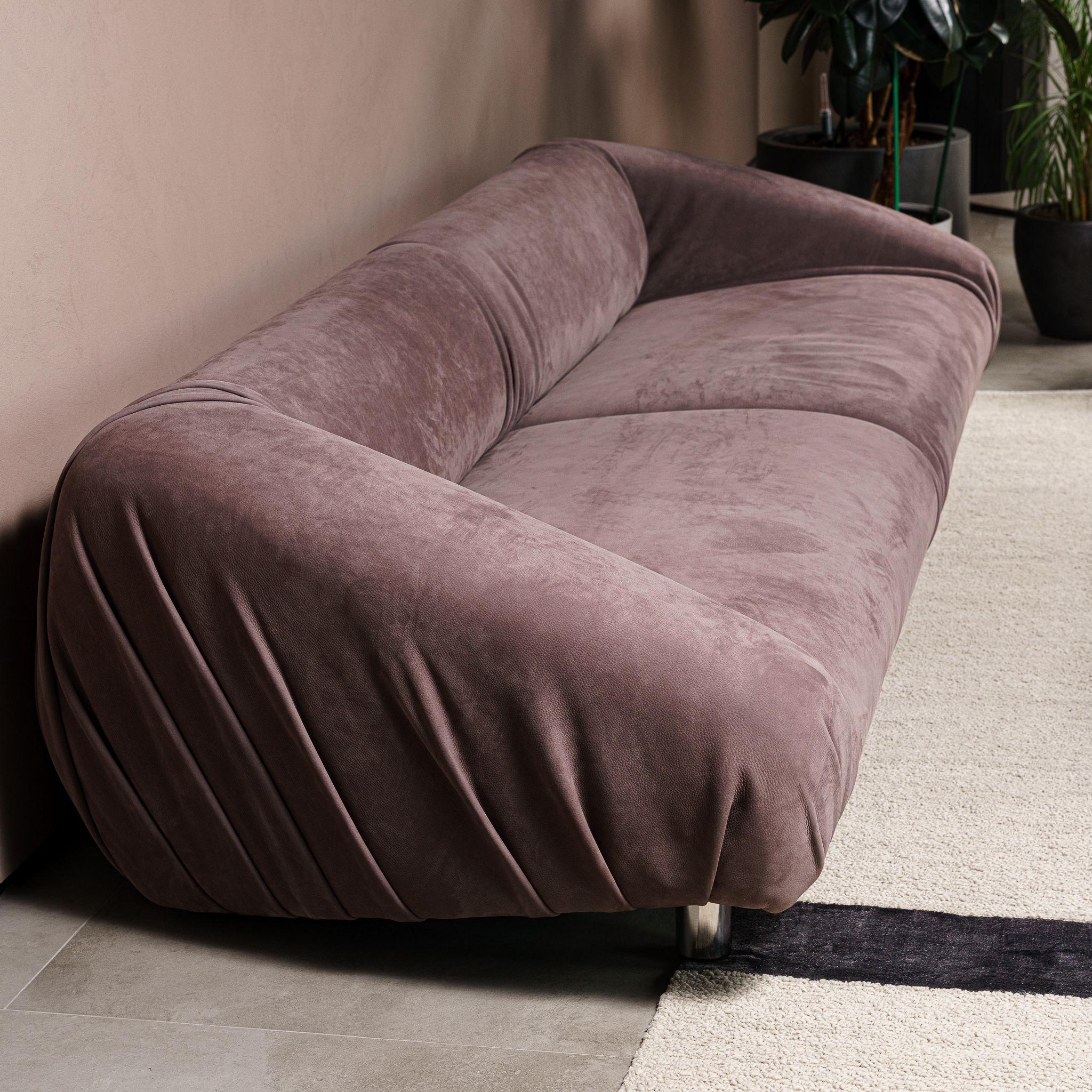 Диван Fold Nabuck Vintage Rose — Baxter, кожа, фото 2