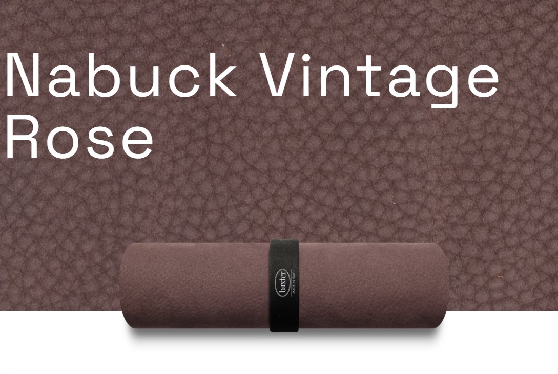 Кресло с пуфом Ginevra Nabuck Vintage Rose — Baxter, кожа