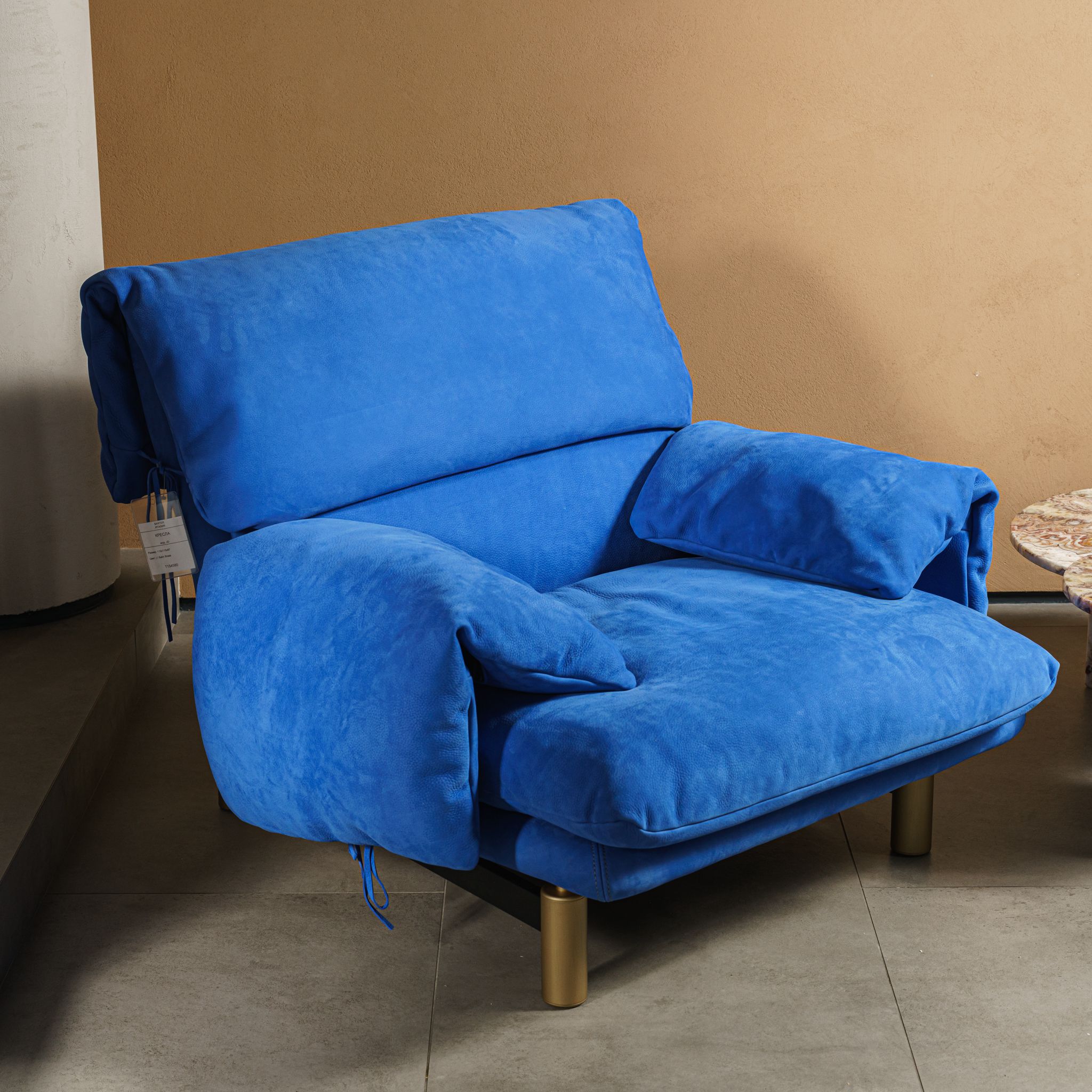 Каркас и наполнение: металл. Современный дизайн Кресло Jo Electric blue — Baxter, металл, фото 2