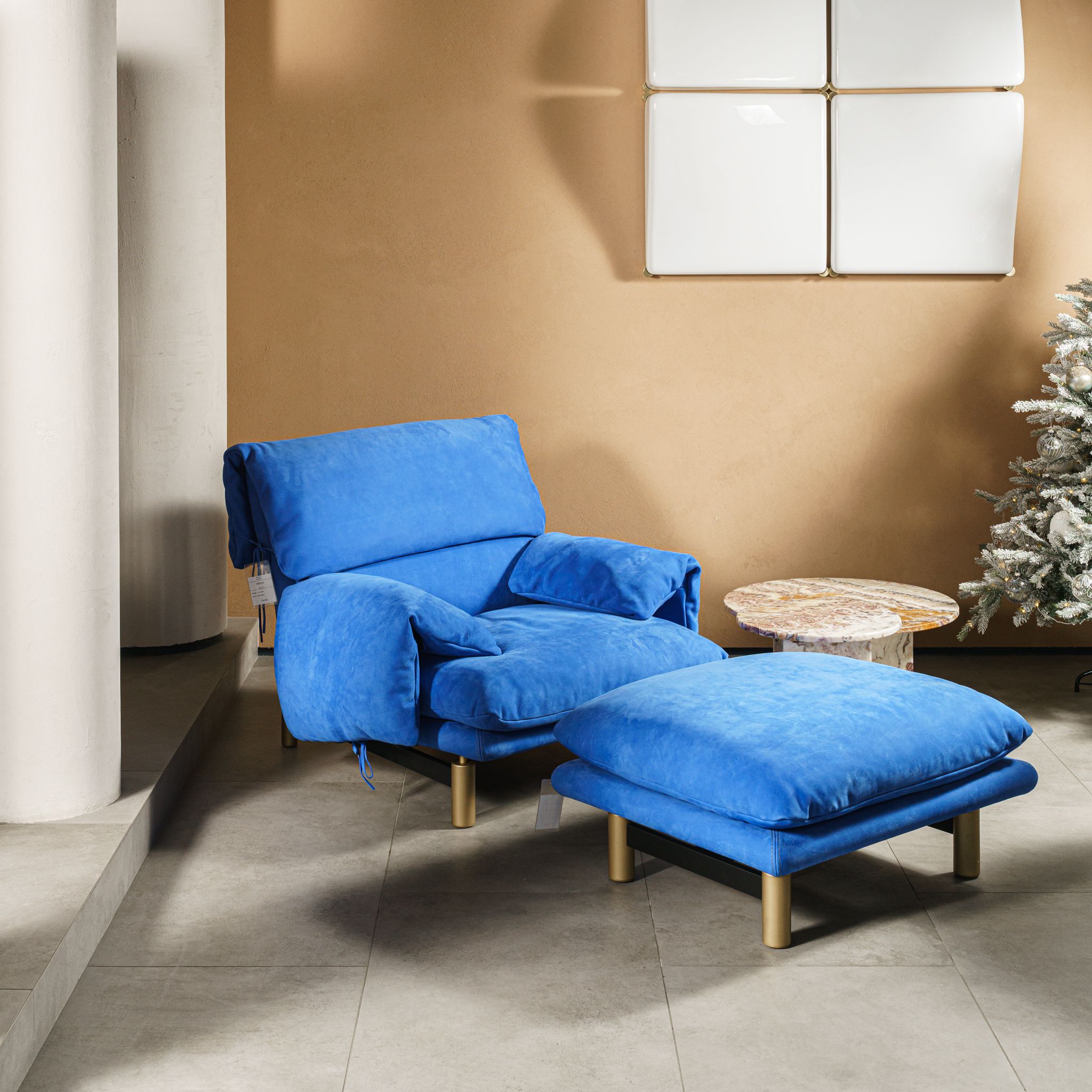 Каркас и наполнение: металл. Современный дизайн Кресло Jo Electric blue — Baxter, металл, фото 3