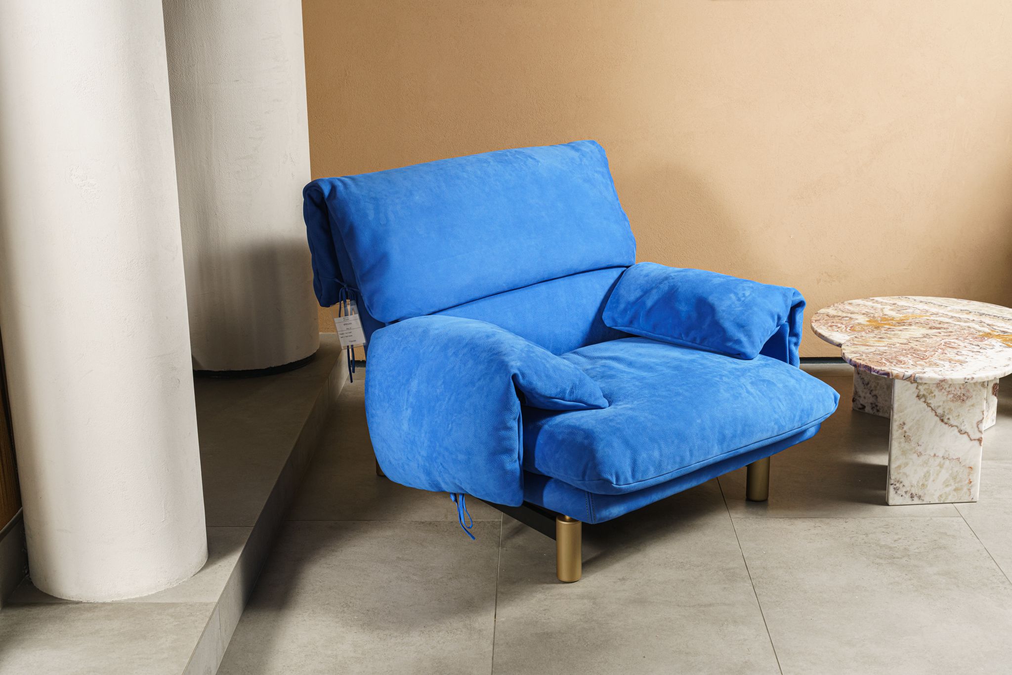 Каркас и наполнение: металл. Современный дизайн Кресло Jo Electric blue — Baxter, металл, фото 4