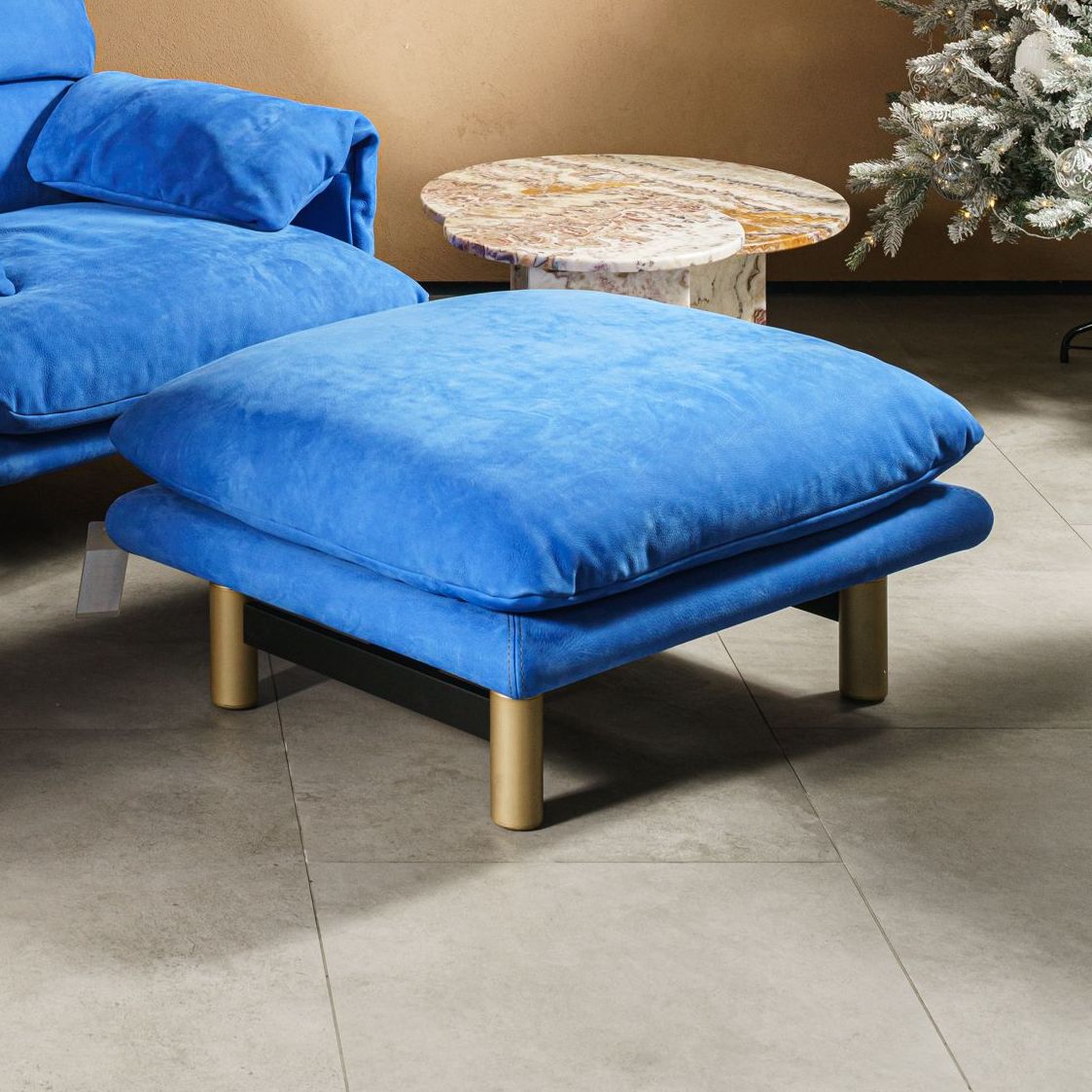 Пуф Jo Electric Blue — Baxter, кожа, фото 2