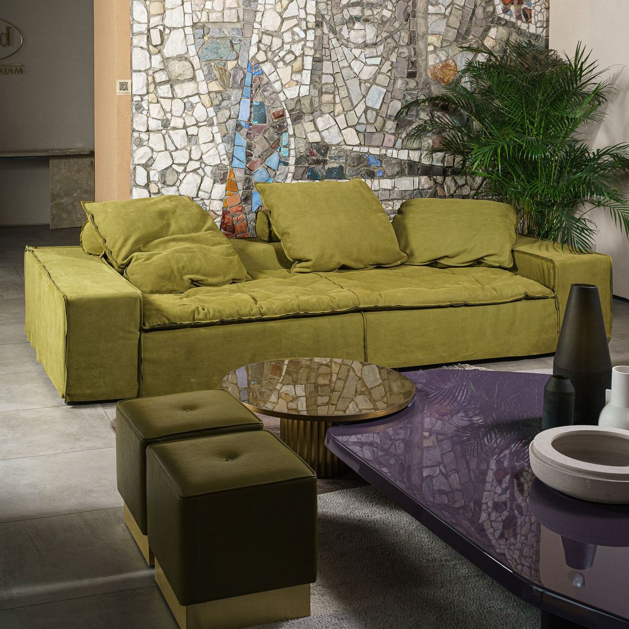 Диван Miami Beach Kashmir Olive — Baxter, дерево, фото 2