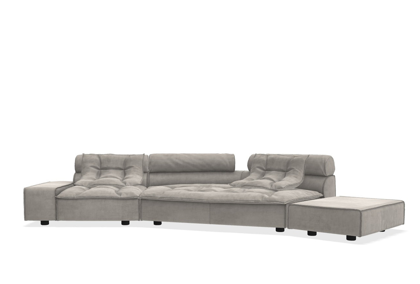 Модульный диван Miami Soft Nabuk Light grey — Baxter, нубук, фото 3
