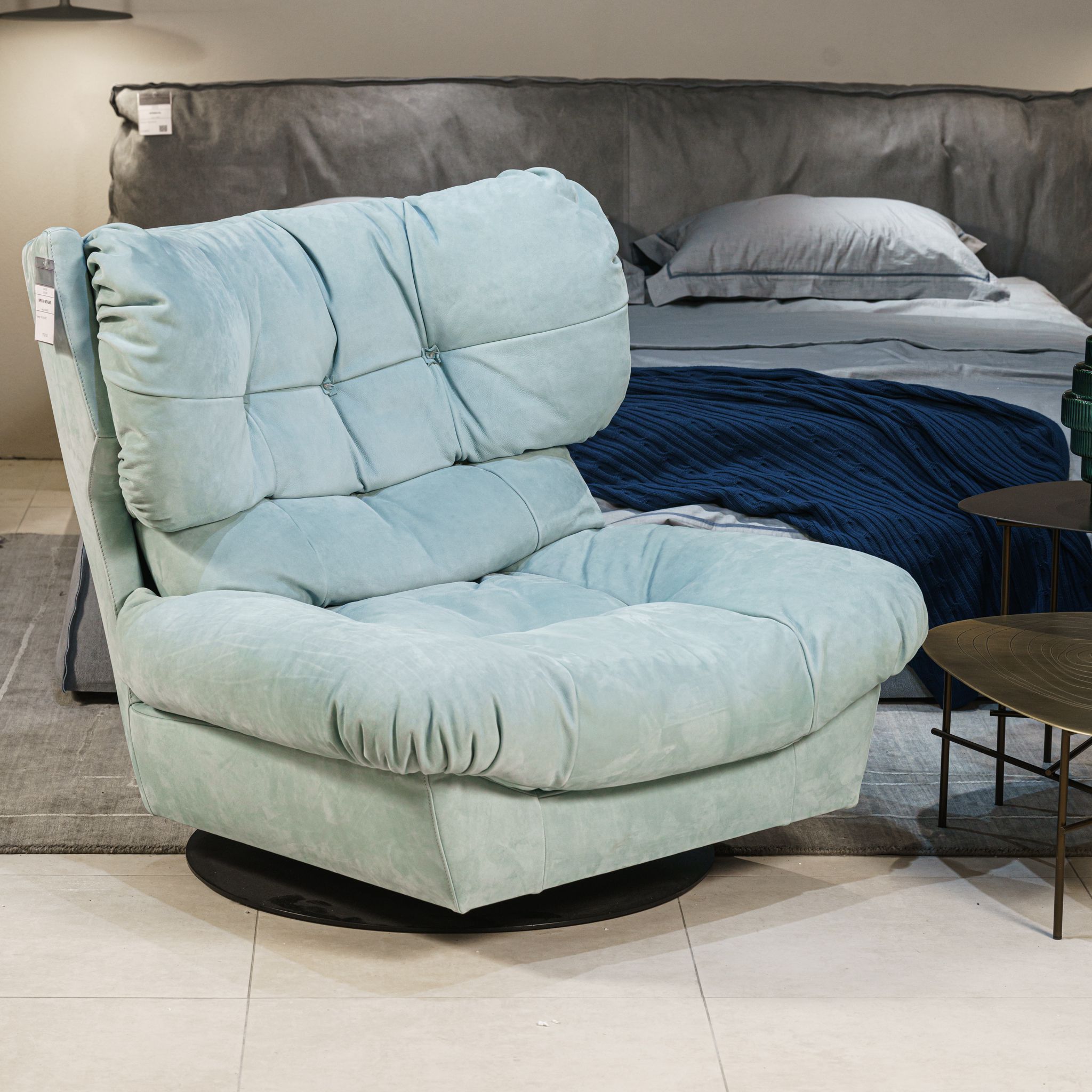Кресло Milano Kashmir Turquoise — Baxter, кожа, фото 2