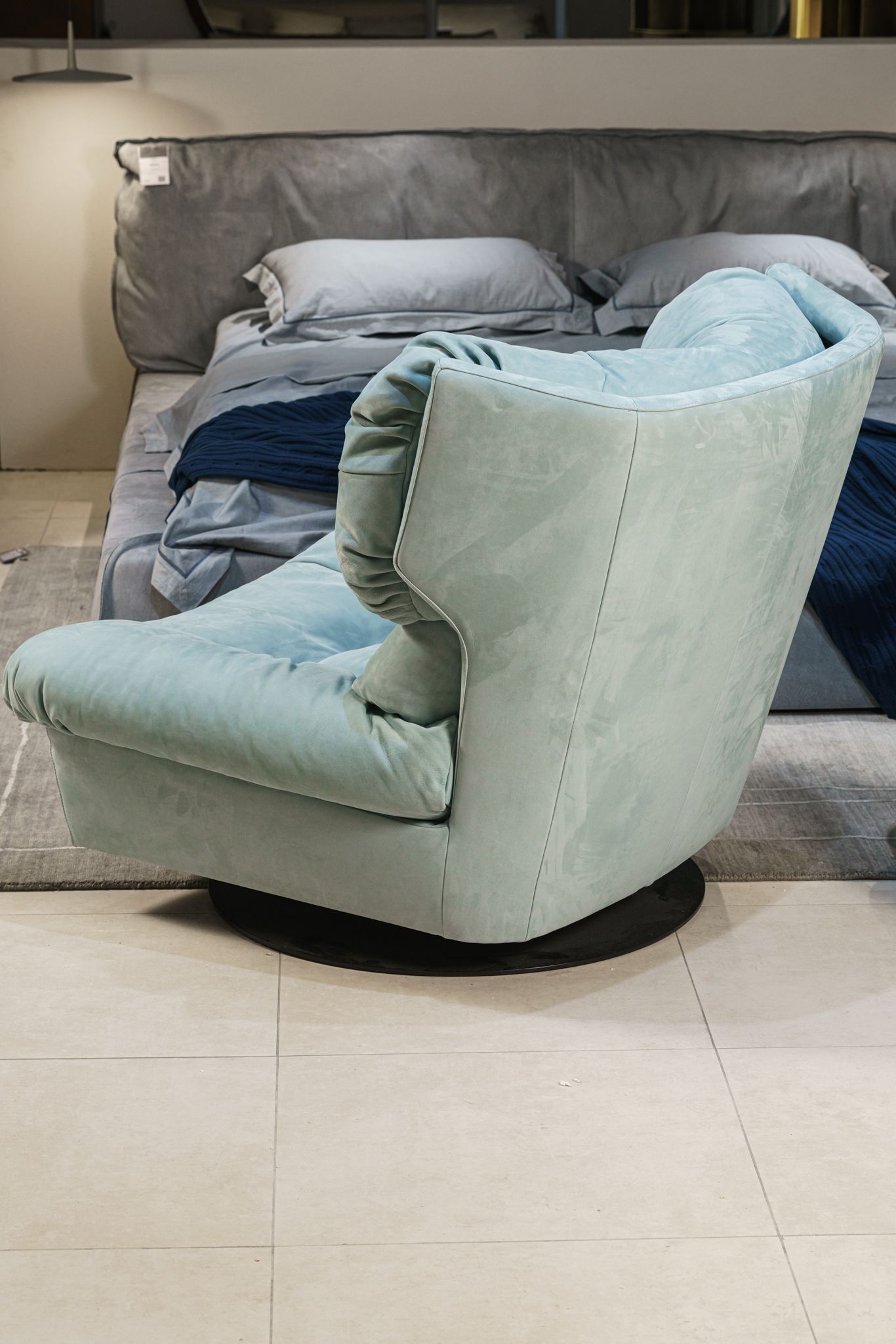 Кресло Milano Kashmir Turquoise — Baxter, кожа, фото 3