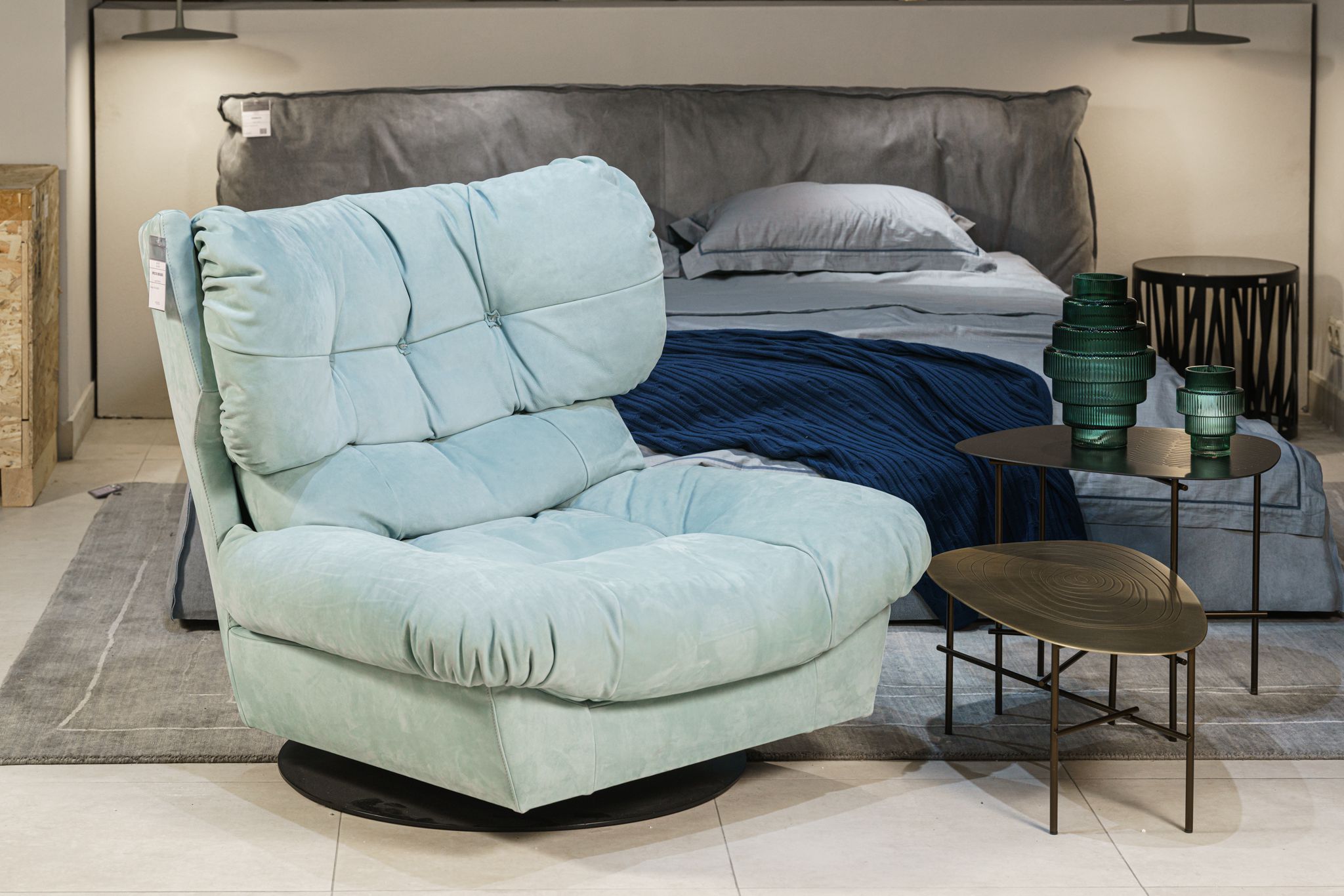 Кресло Milano Kashmir Turquoise — Baxter, кожа, фото 6