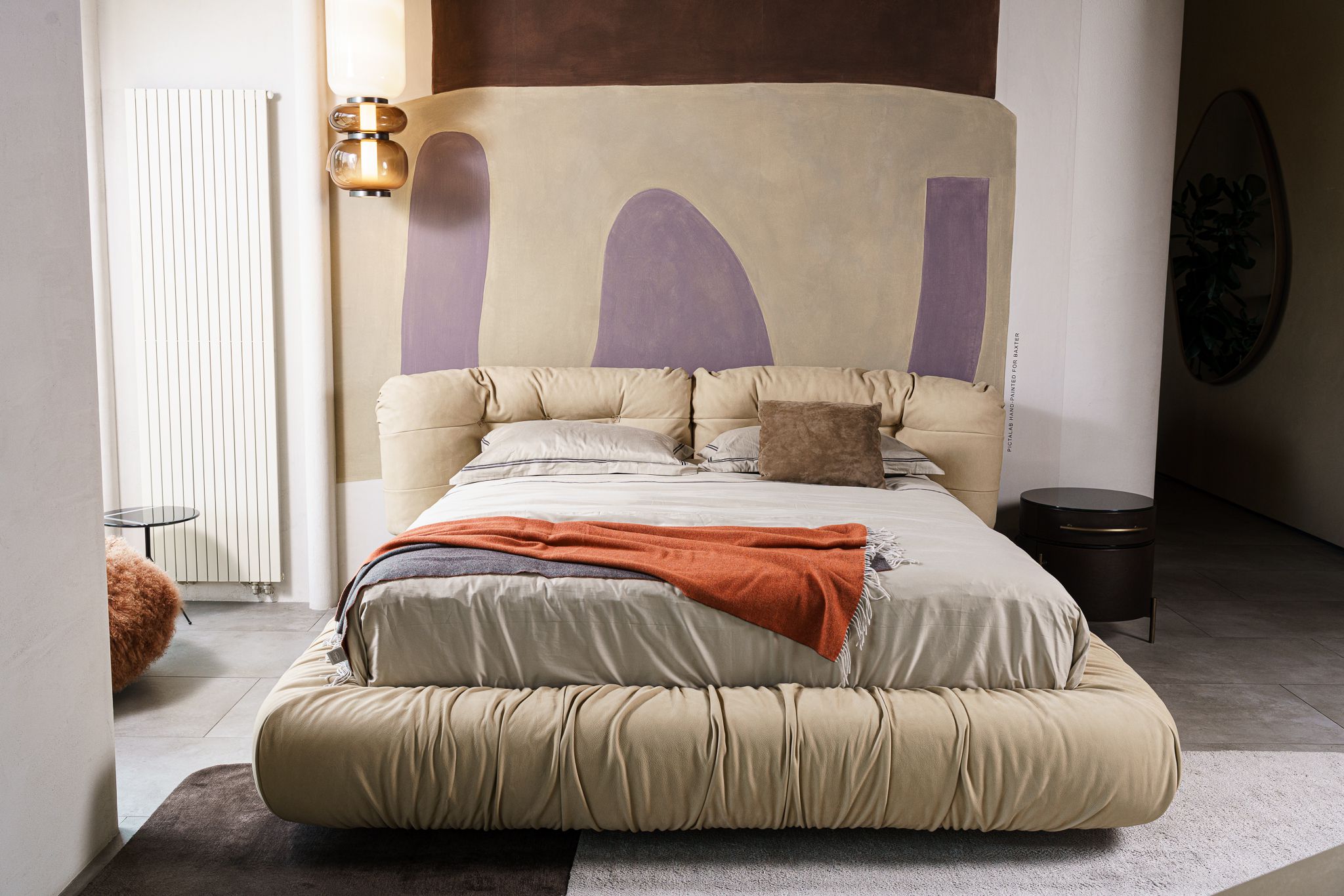 Кровать Milano Nabuck Sable — Baxter, кожа, фото 2