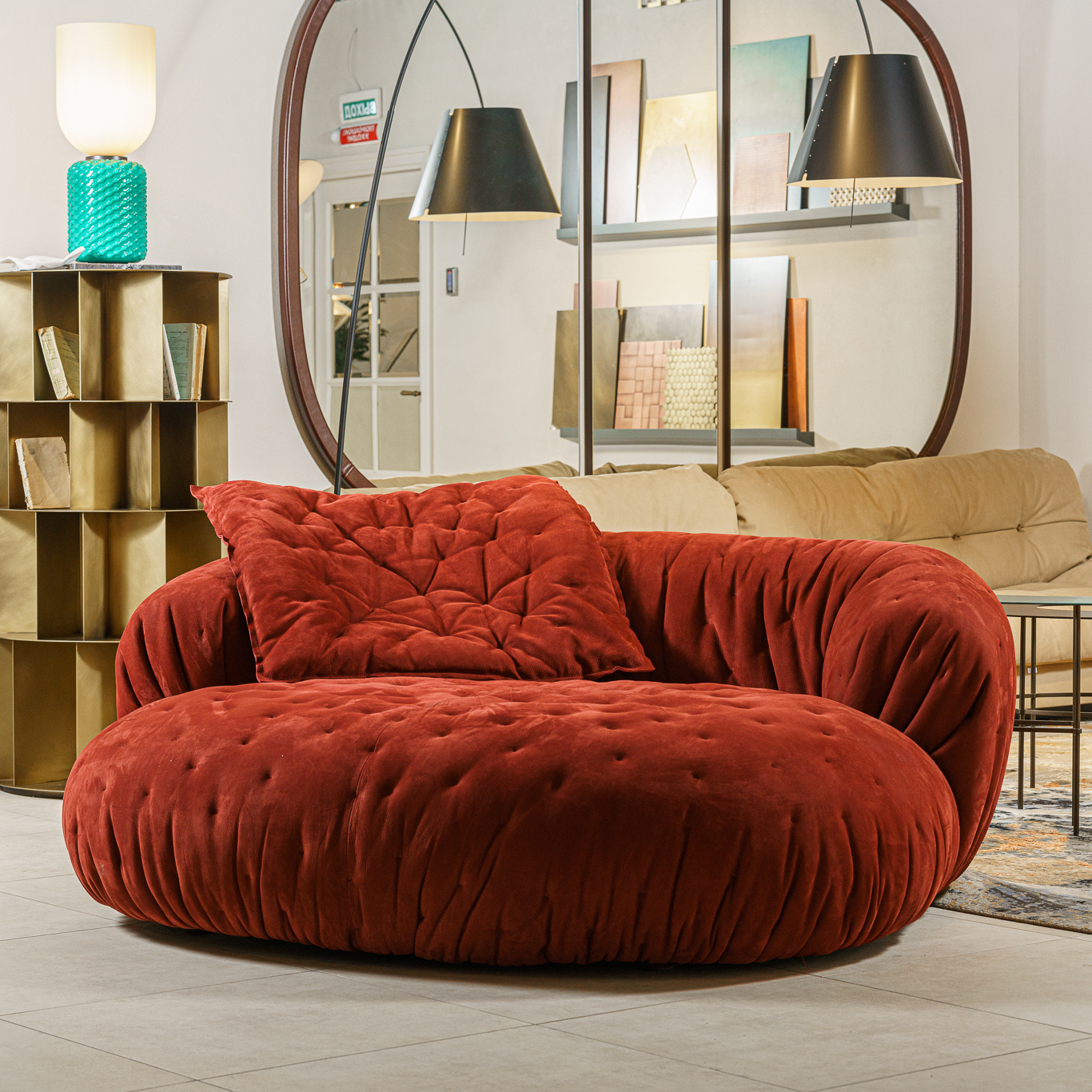 Диван Ortigia Nabuck Rhubarb — Baxter, дерево, фото 2