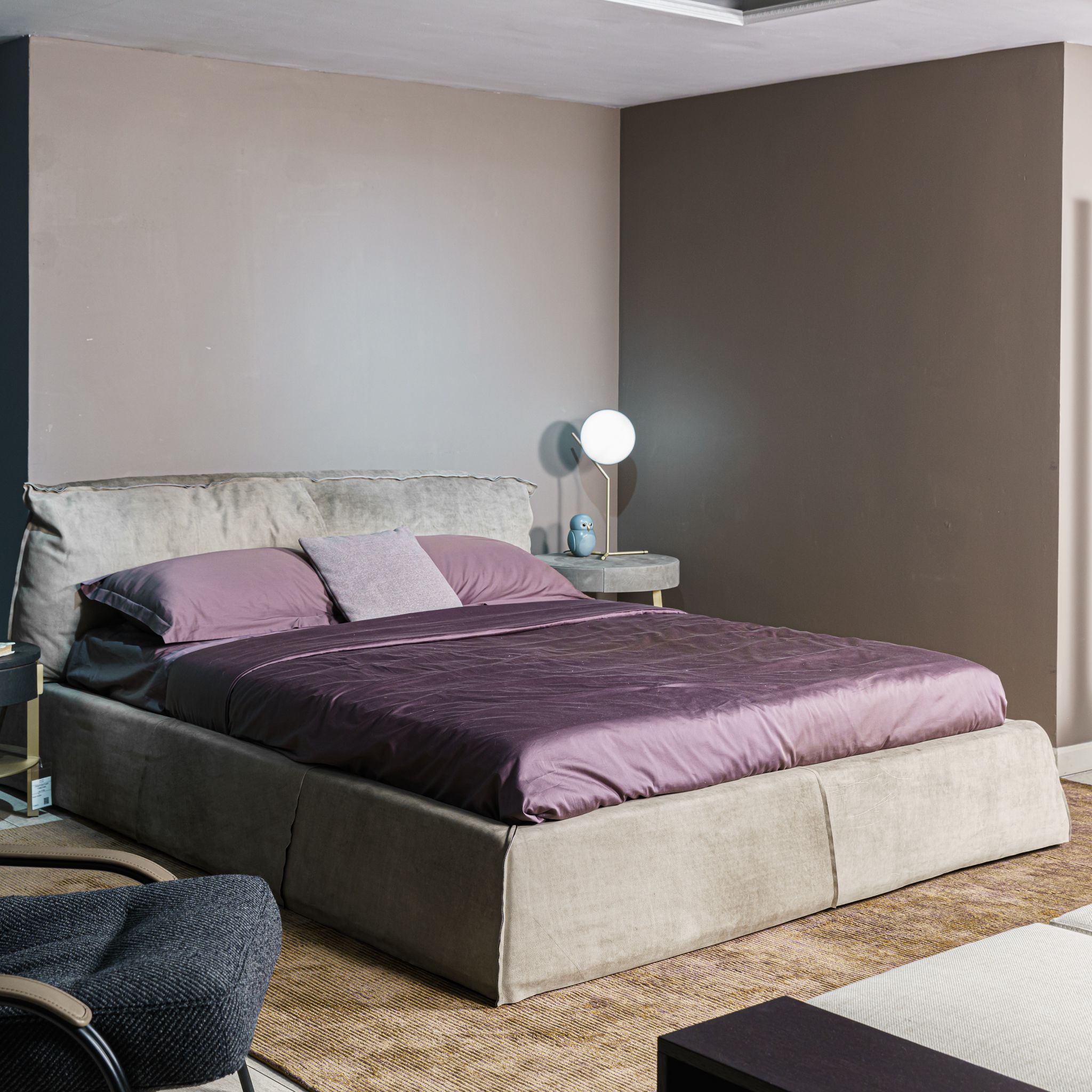 Кровать Paris Slim 160 Bo.H Kaki — Baxter, нубук, фото 2