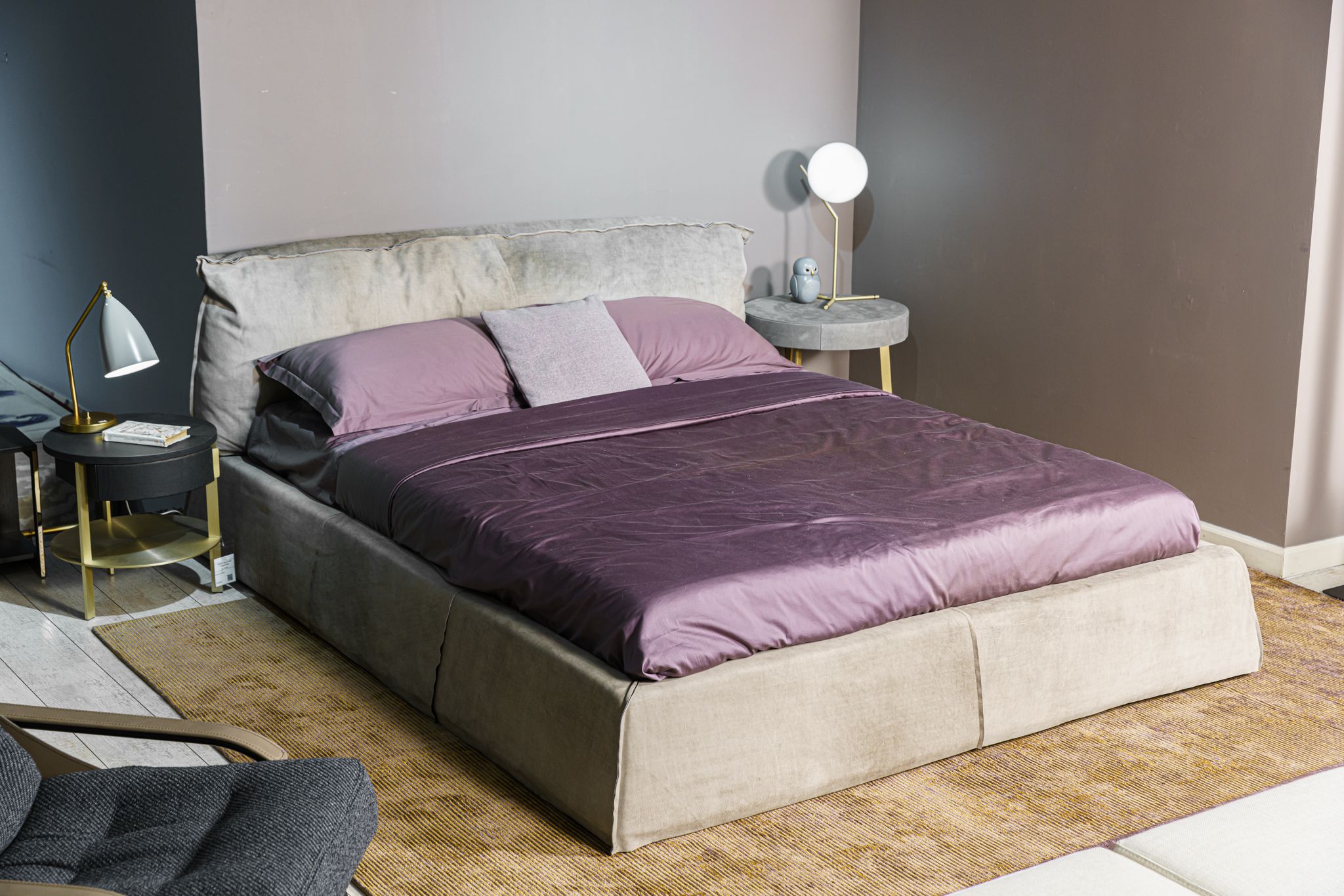 Кровать Paris Slim 160 Bo.H Kaki — Baxter, нубук, фото 3