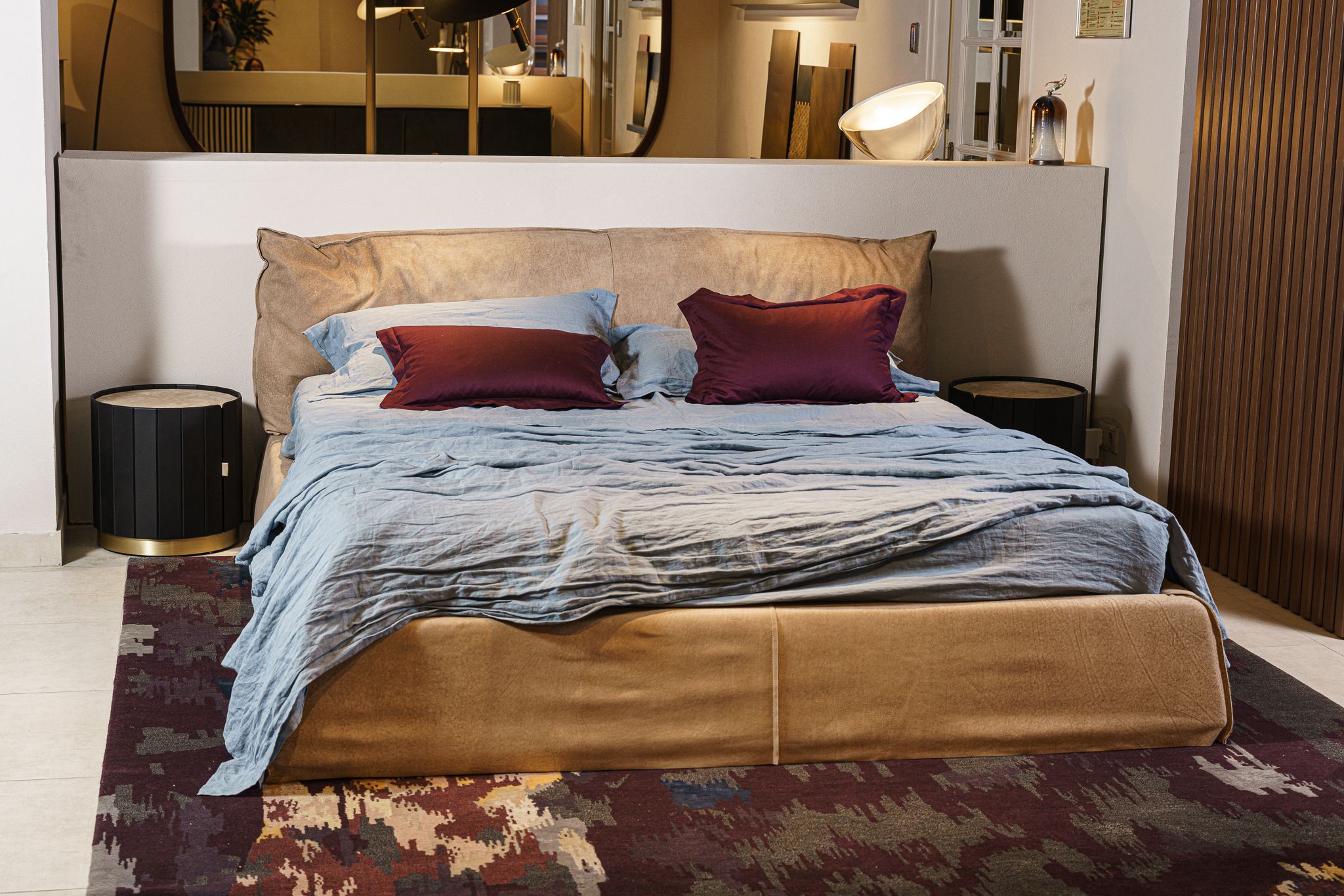 Кровать Paris Slim 160 Bo.Hemian Savana — Baxter, нубук, фото 2