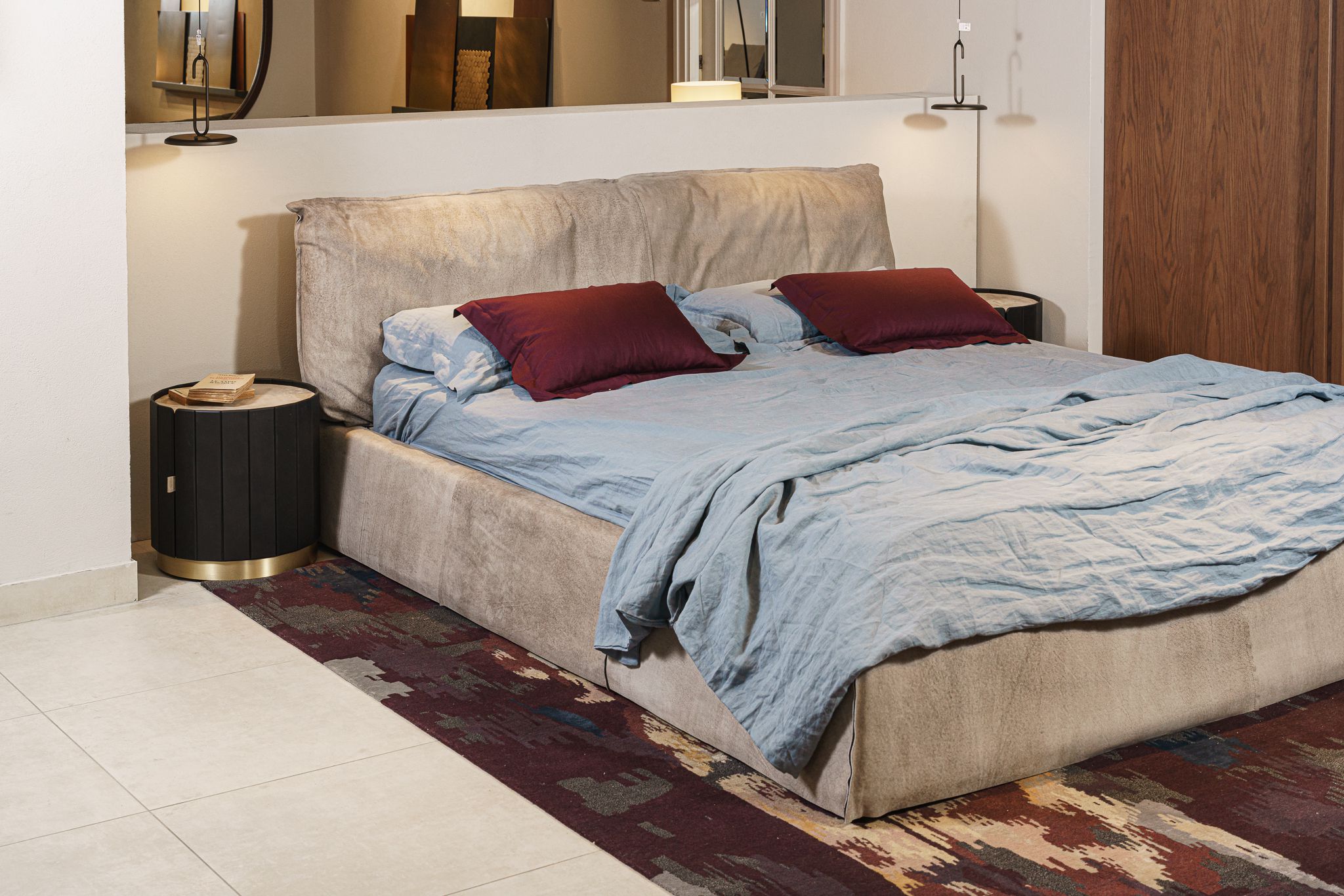 Кровать Paris Slim 180 Bo.H Kaki — Baxter, нубук, фото 3
