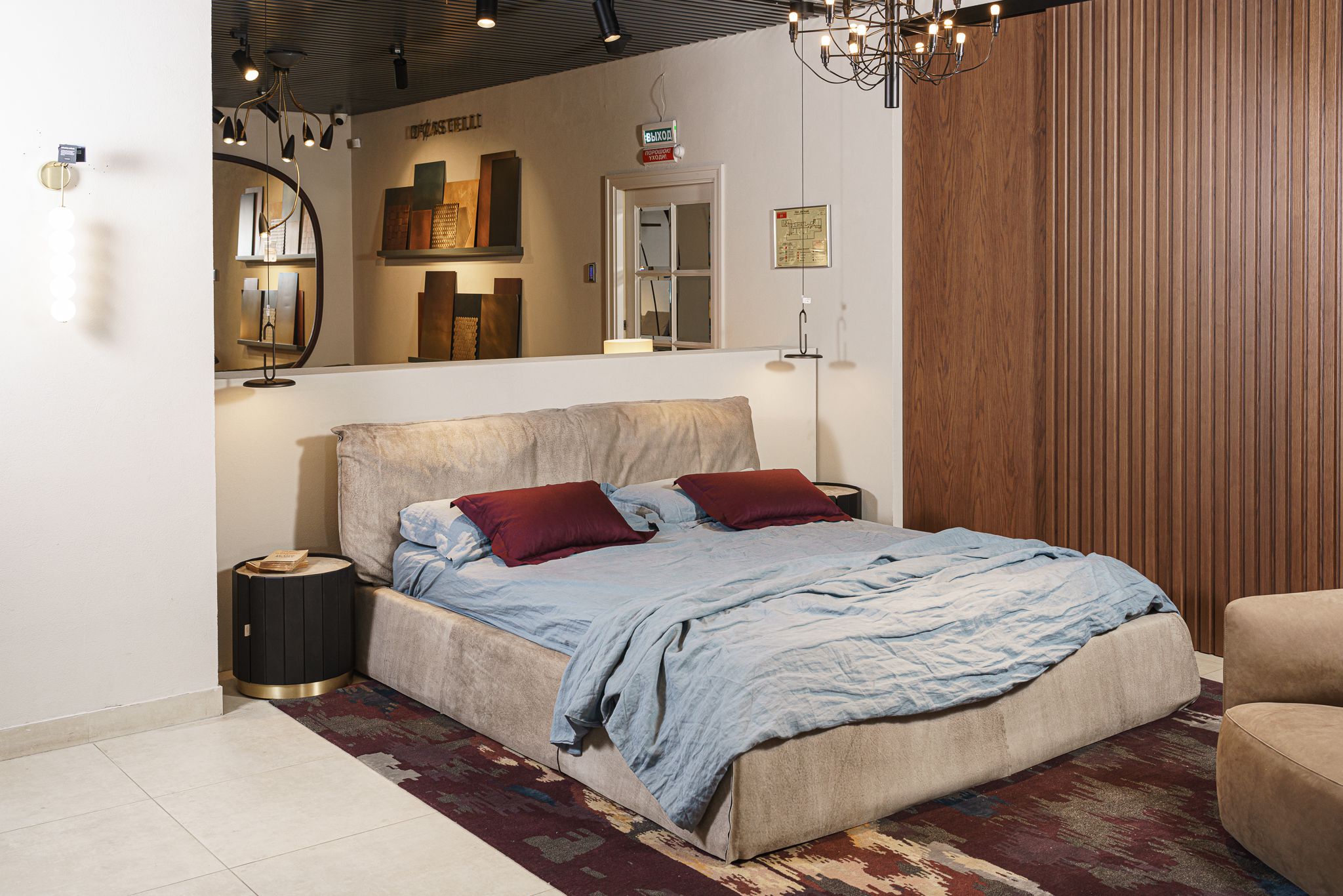 Кровать Paris Slim 180 Bo.H Kaki — Baxter, нубук, фото 4
