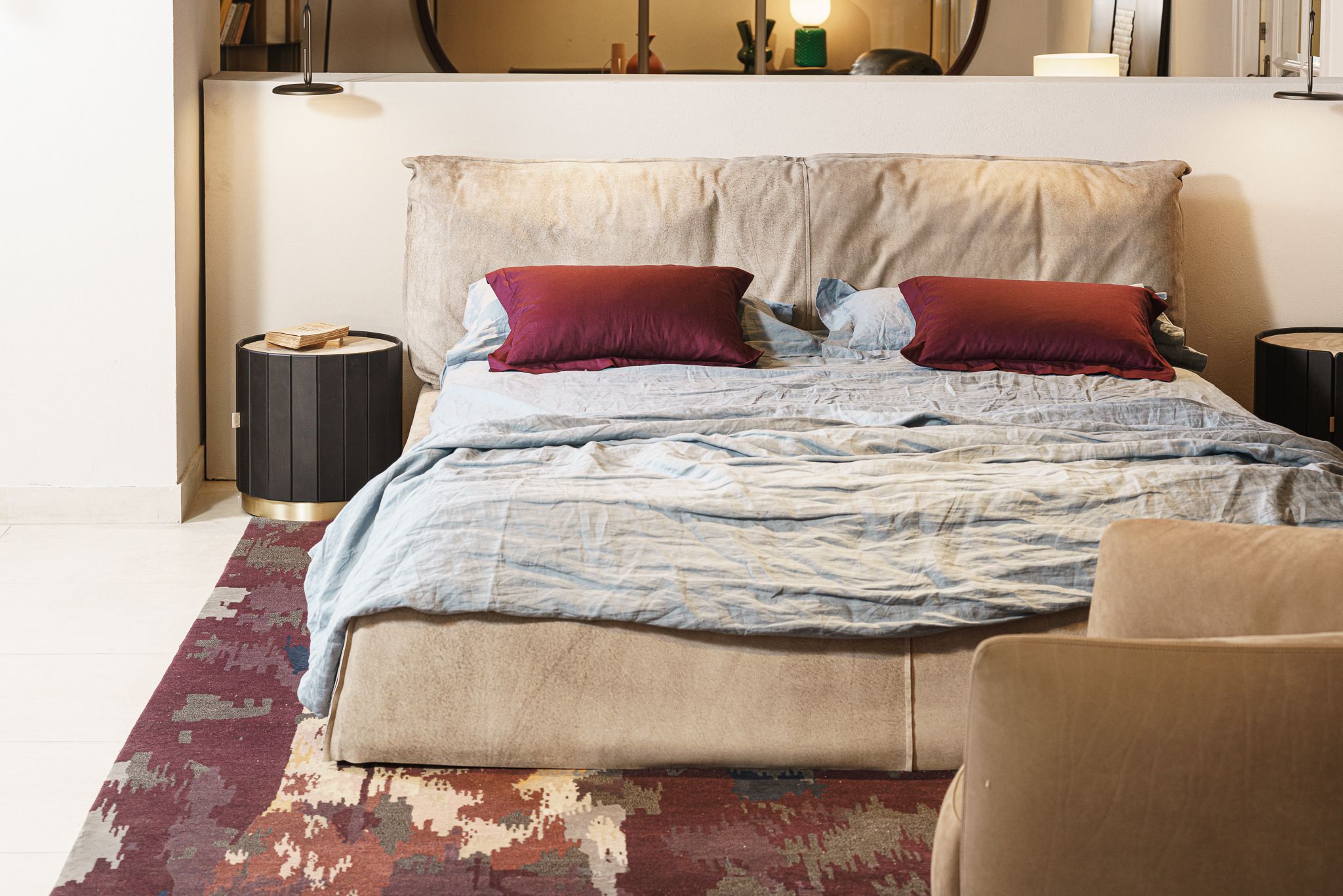 Кровать Paris Slim 180 Bo.H Kaki — Baxter, нубук, фото 5