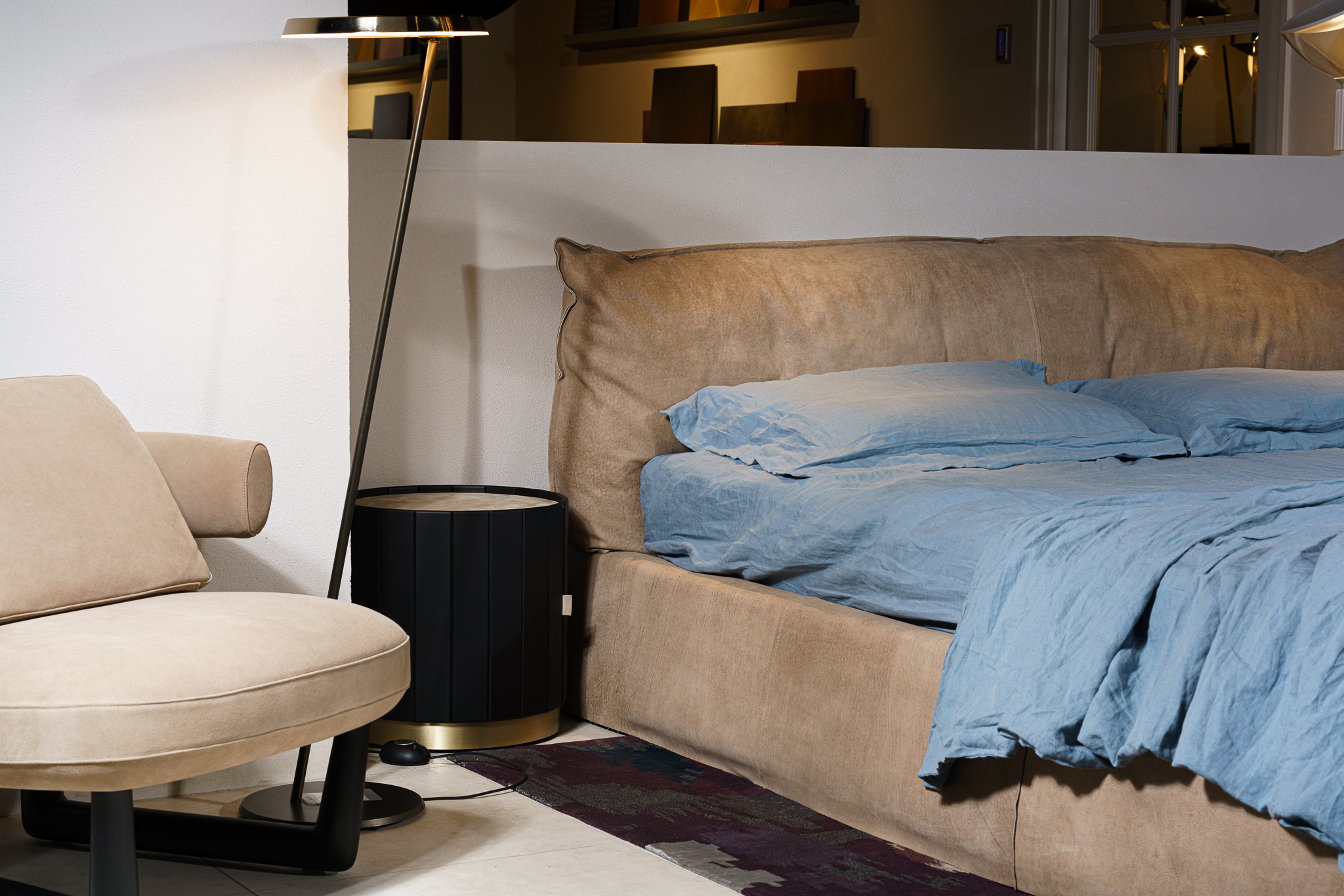Кровать Paris Slim 180 Bo.Hemian Savana — Baxter, нубук, фото 4