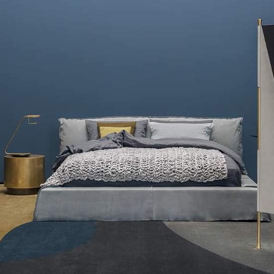 Кровать Paris Slim 180 Kashmir Ciment — Baxter, нубук, фото 2