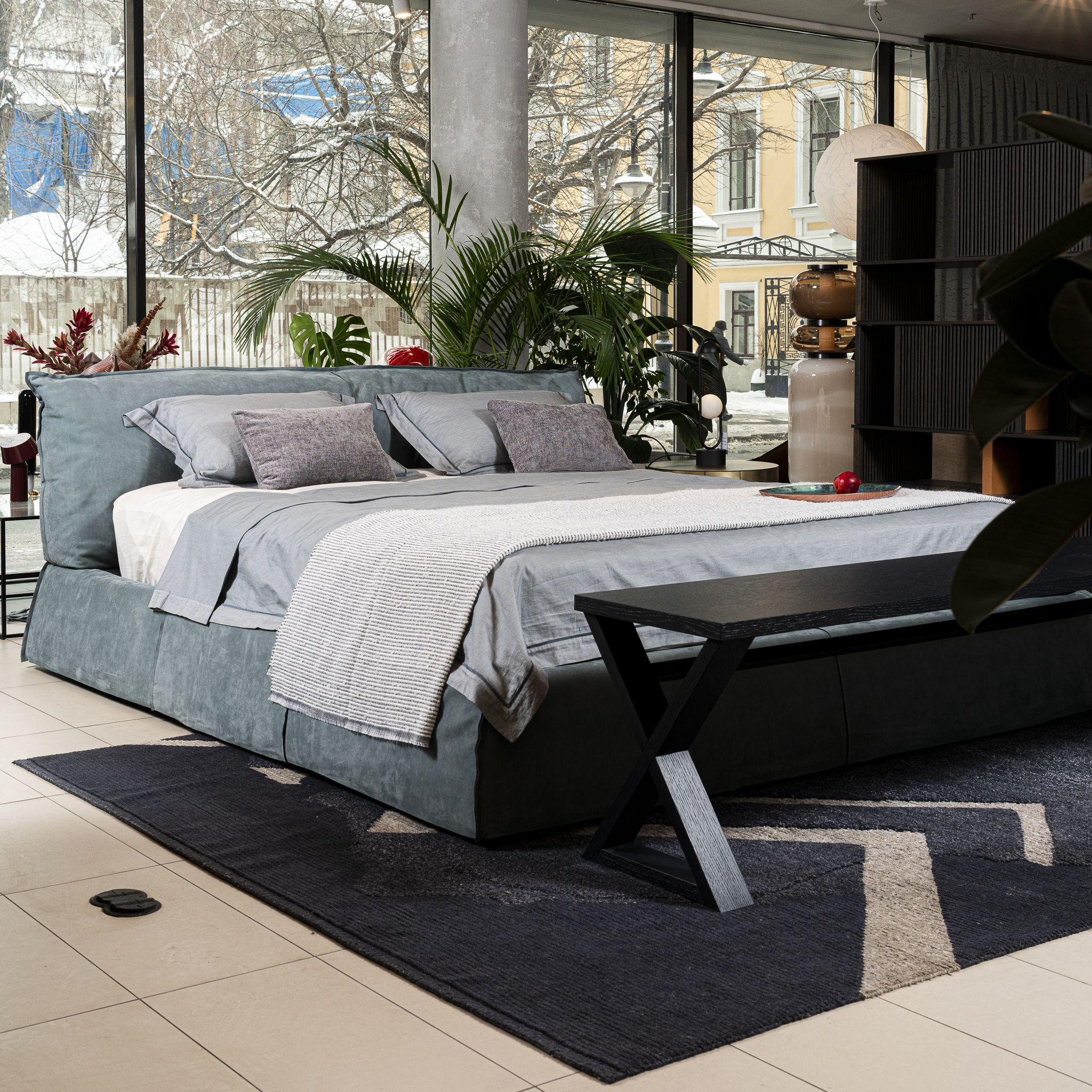 Кровать Paris Slim Kashmir Sucre — Baxter, нубук, фото 2