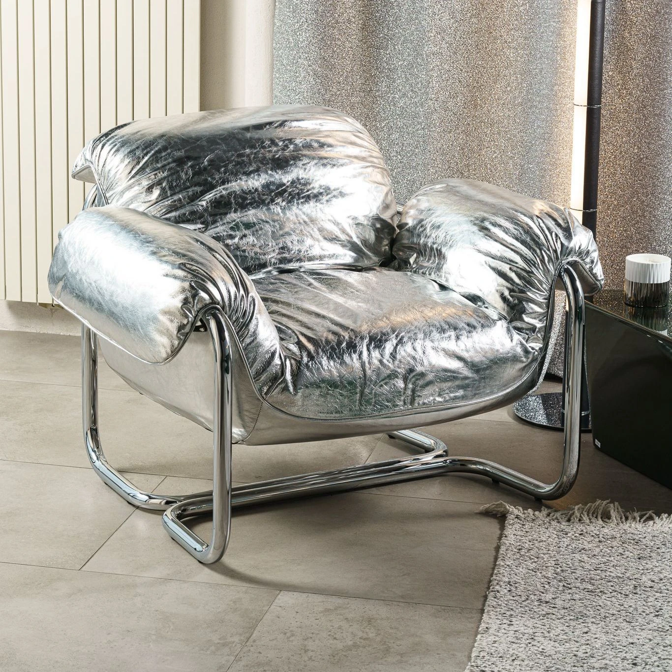 Кресло So Good Leather Silver — Baxter, металл