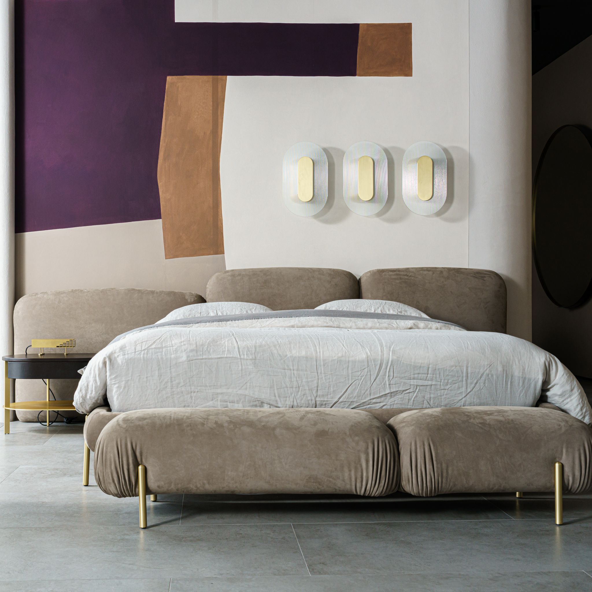 Кровать Stone Kashmir Souris — Baxter, кожа, фото 2