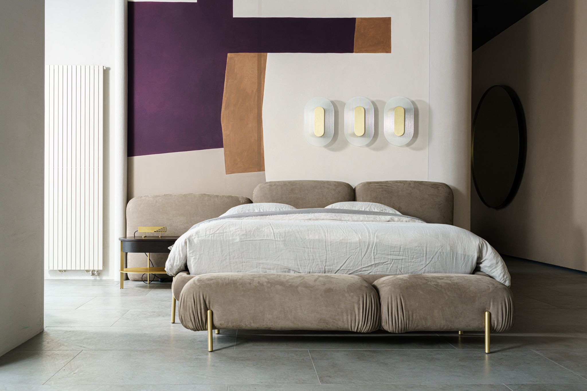 Кровать Stone Kashmir Souris — Baxter, кожа, фото 3