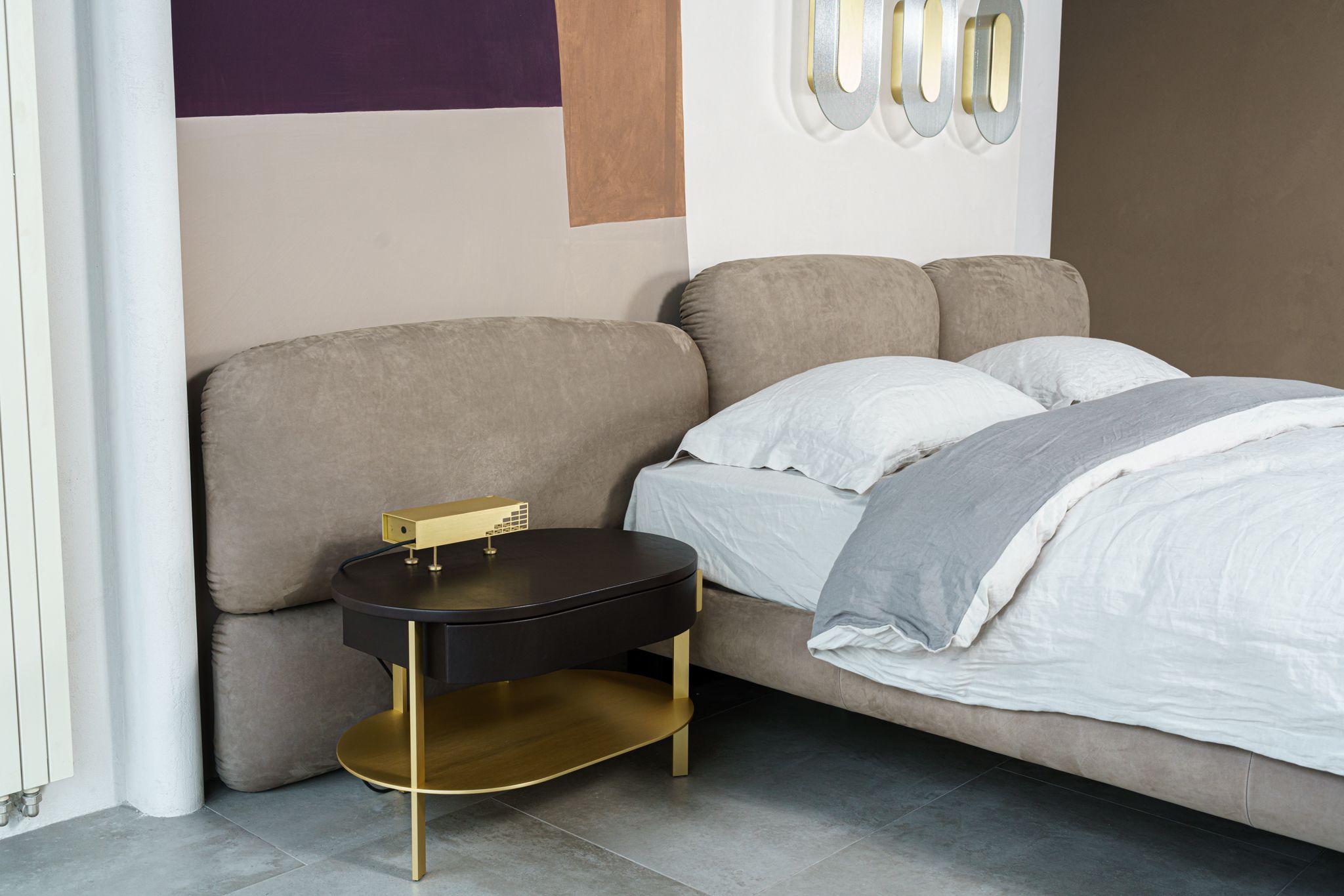 Кровать Stone Kashmir Souris — Baxter, кожа, фото 4