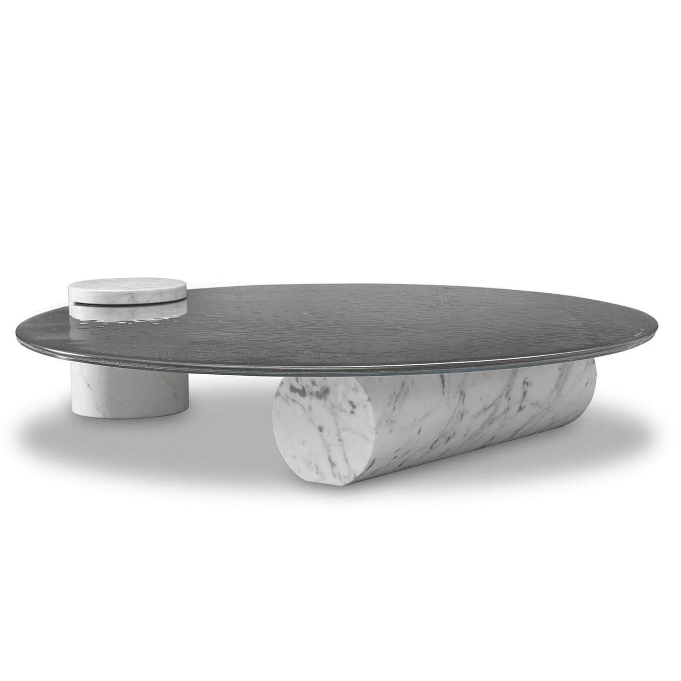 Современный дизайн Журнальный столик Verre Bianco Giola marble — Baxter, мрамор, фото 2