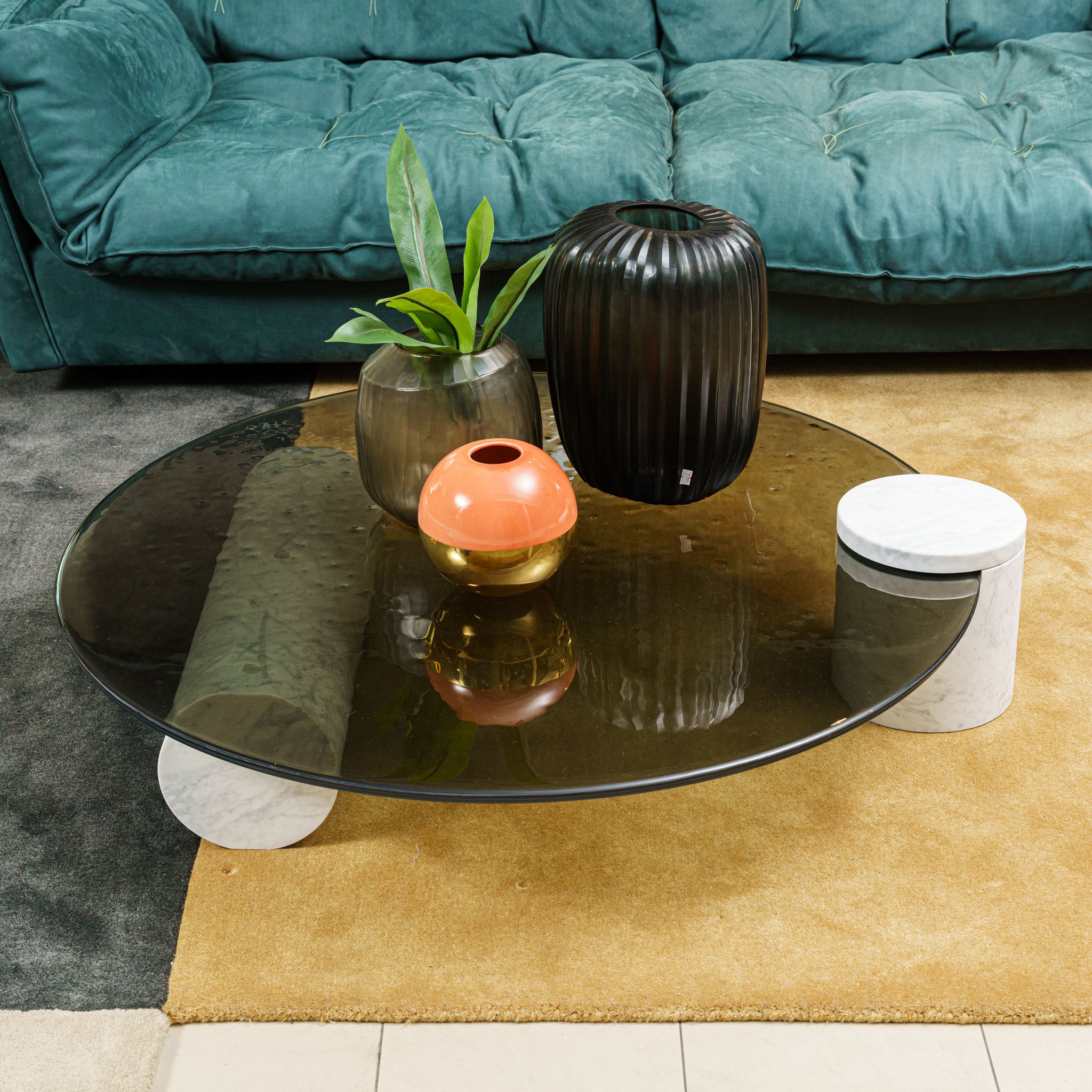 Современный дизайн Журнальный столик Verre Bianco Giola marble — Baxter, мрамор, фото 3