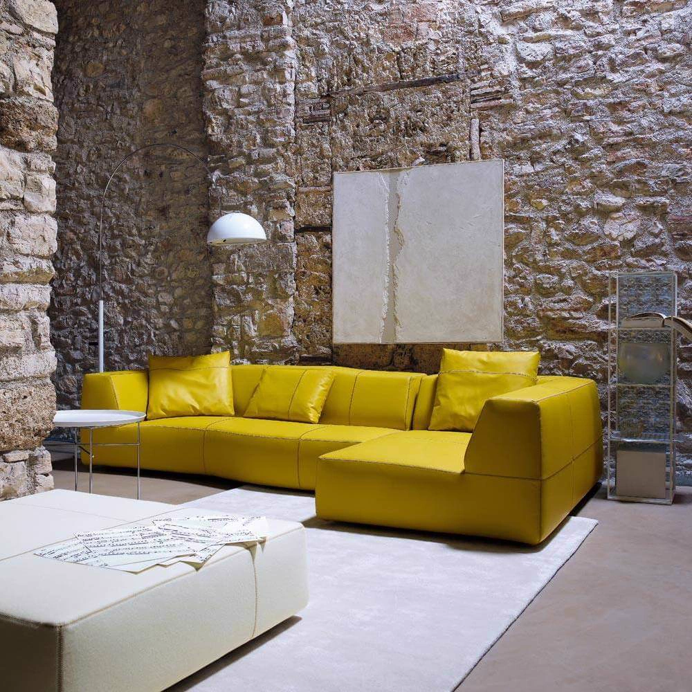 Каркас и наполнение: металл. Современный дизайн Диван Bend-Sofa — B&B Italia, кожа