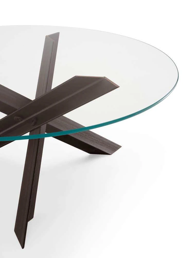 Каркас и наполнение: массив дерева, металл. Современный дизайн Стол Bolt Table — B&B Italia, стекло, фото 2