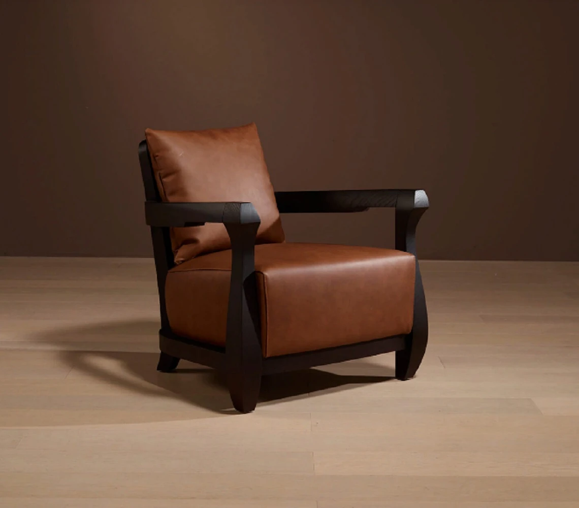 Каркас и наполнение: дерево. Стиль ар-деко Кресло Boss — Bellavista Collection, кожа, фото 3