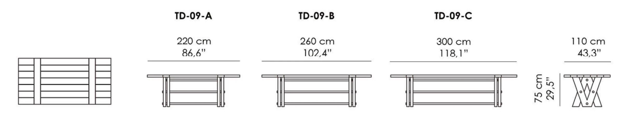 Стол Double V — Bellavista Collection, дерево, фото 3