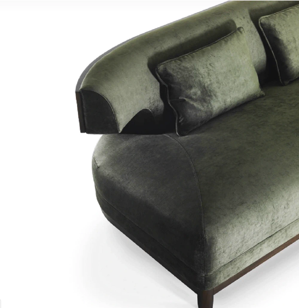 Каркас и наполнение: дерево. Стиль ар-деко Диван Grace Wood Sofa — Bellavista Collection, кожа, фото 2